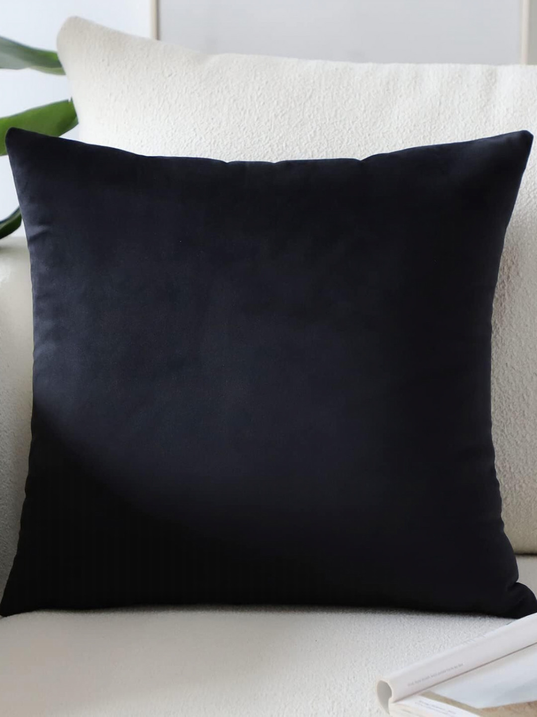 IVAZA Black Velvet Square Cushion Cover