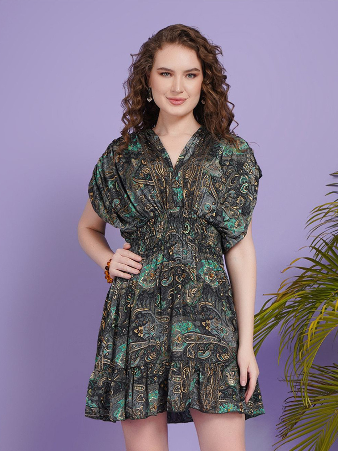 Boholyfe Midnight Teal Diva Mini Dress