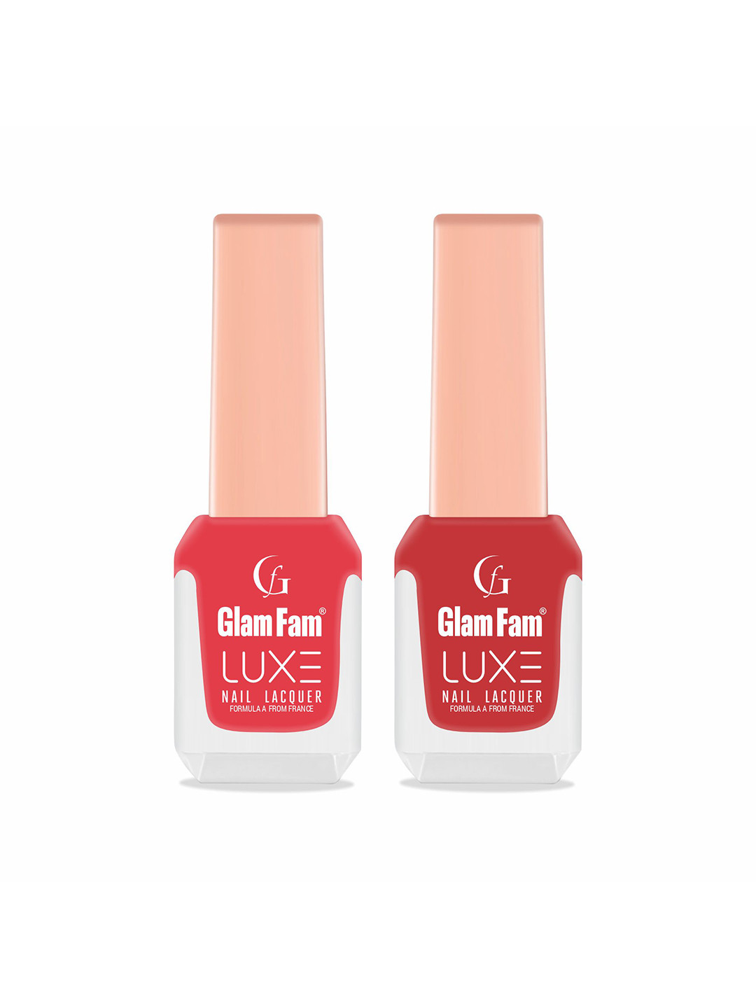 GlamFam Set Of 2 Glossy Finish Luxe Nail Lacquer- 12 ml Each- Shade- 14 & 42