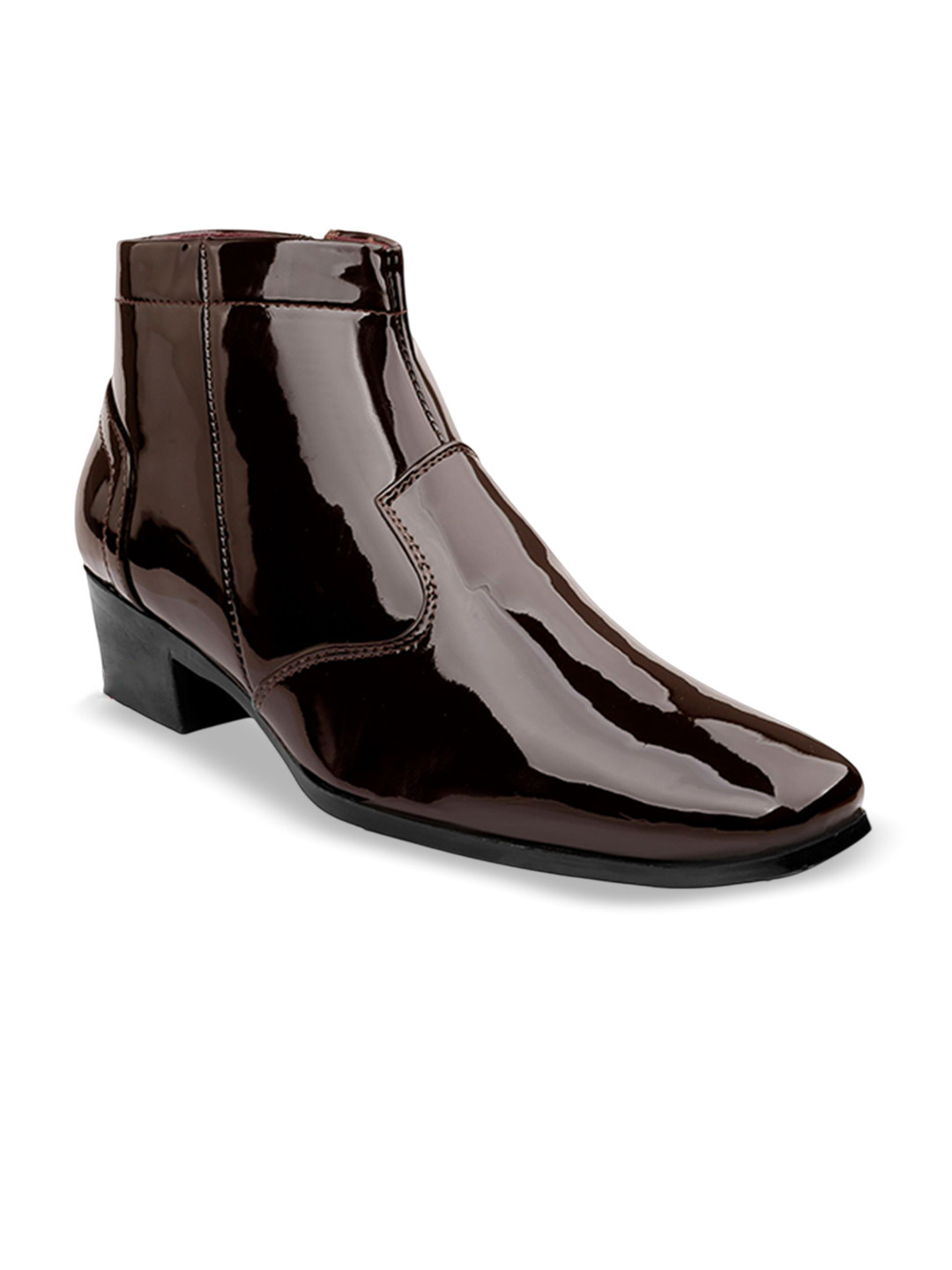 Bxxy Men 2 Inch Heel Height Increasing Casual Party Wear Zip boot On Cuban Sole