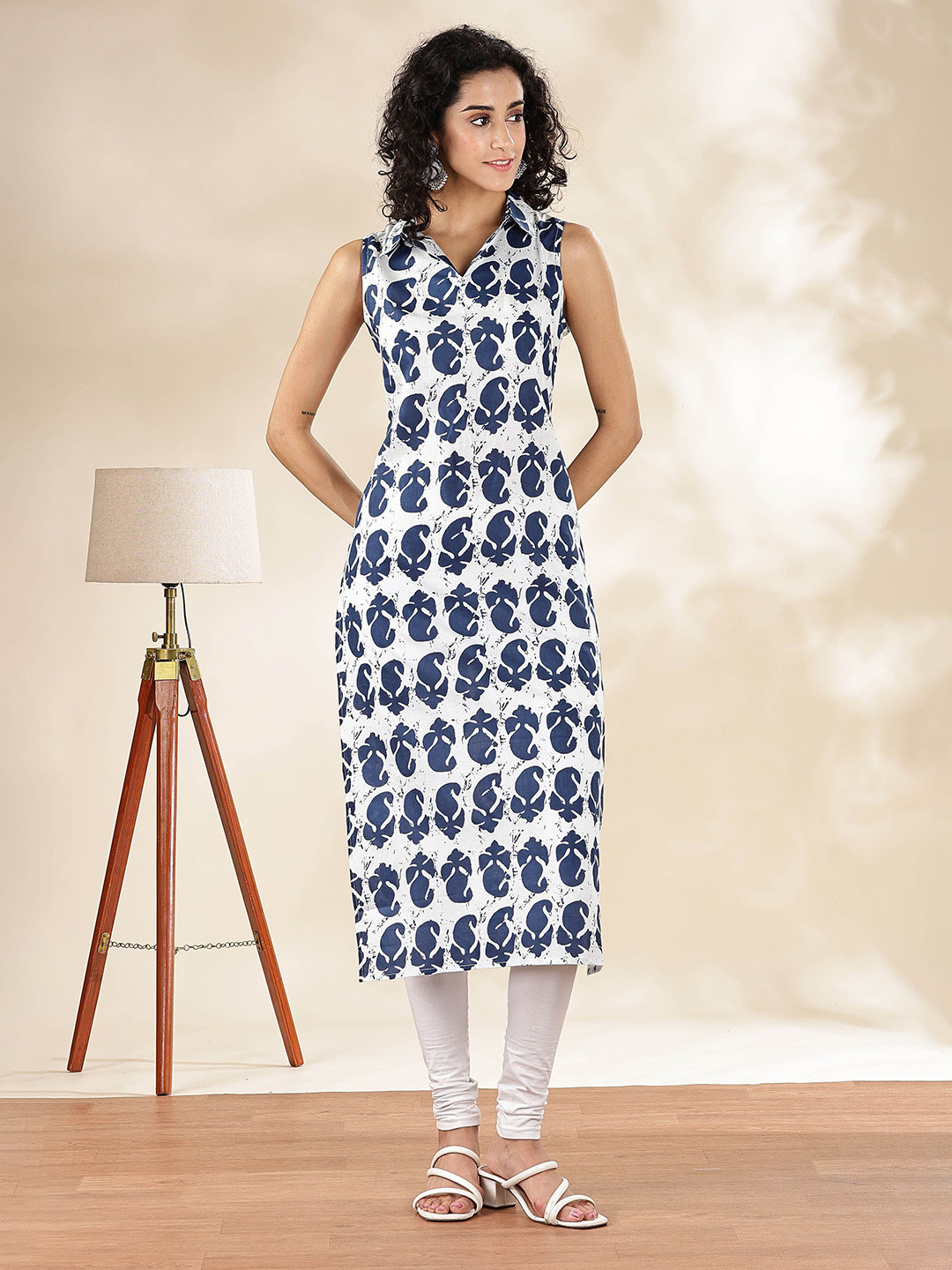 Anouk Women Ethnic Motifs Printed  Shirt Collar Kurta