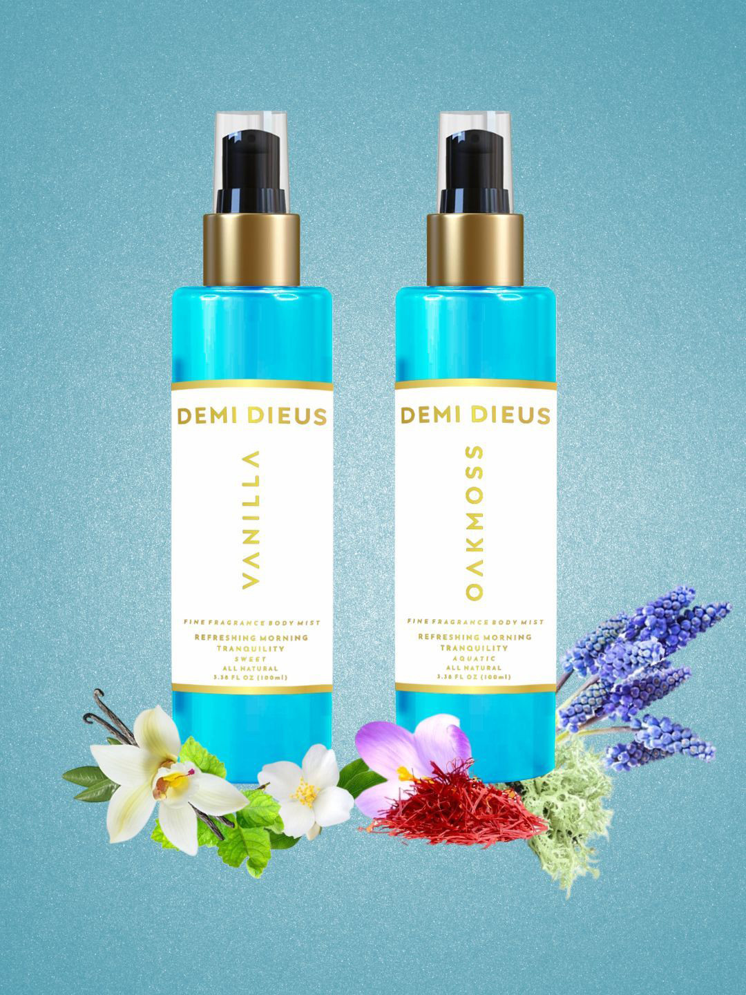 DEMI DIEUS Men Set Of 2 Vanilla & Oakmoss Fragrance Body Mist - 100 ml Each