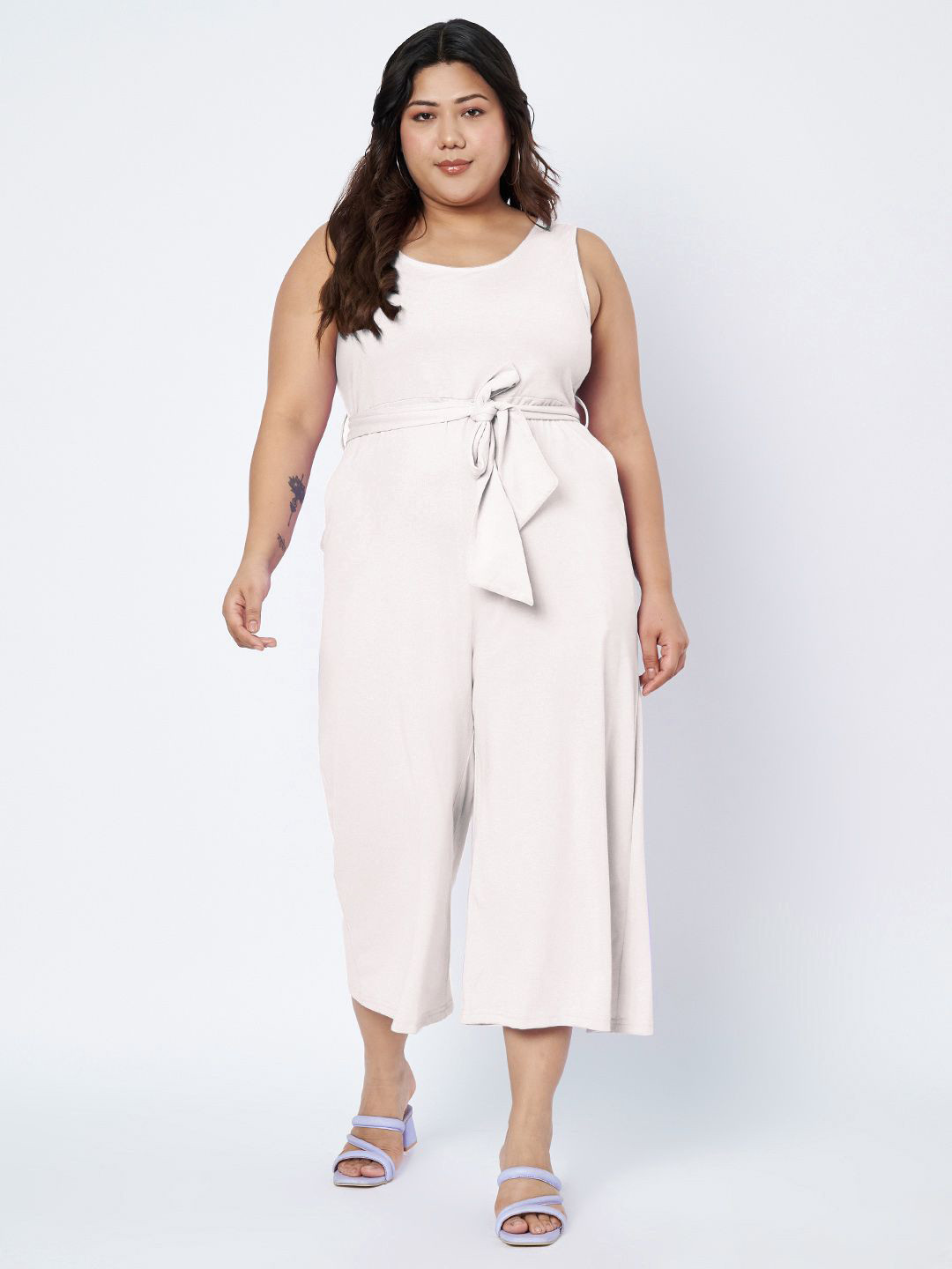 BRINNS BRINNS Plus Size Round Neck Cotton Jumpsuit