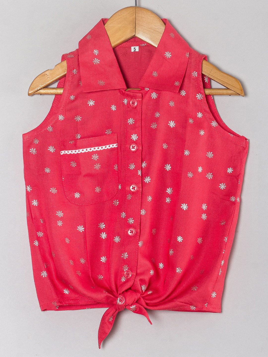 Tangerine Closet Women Shirt Collar Tie-Ups Cotton Shirt Style Crop Top
