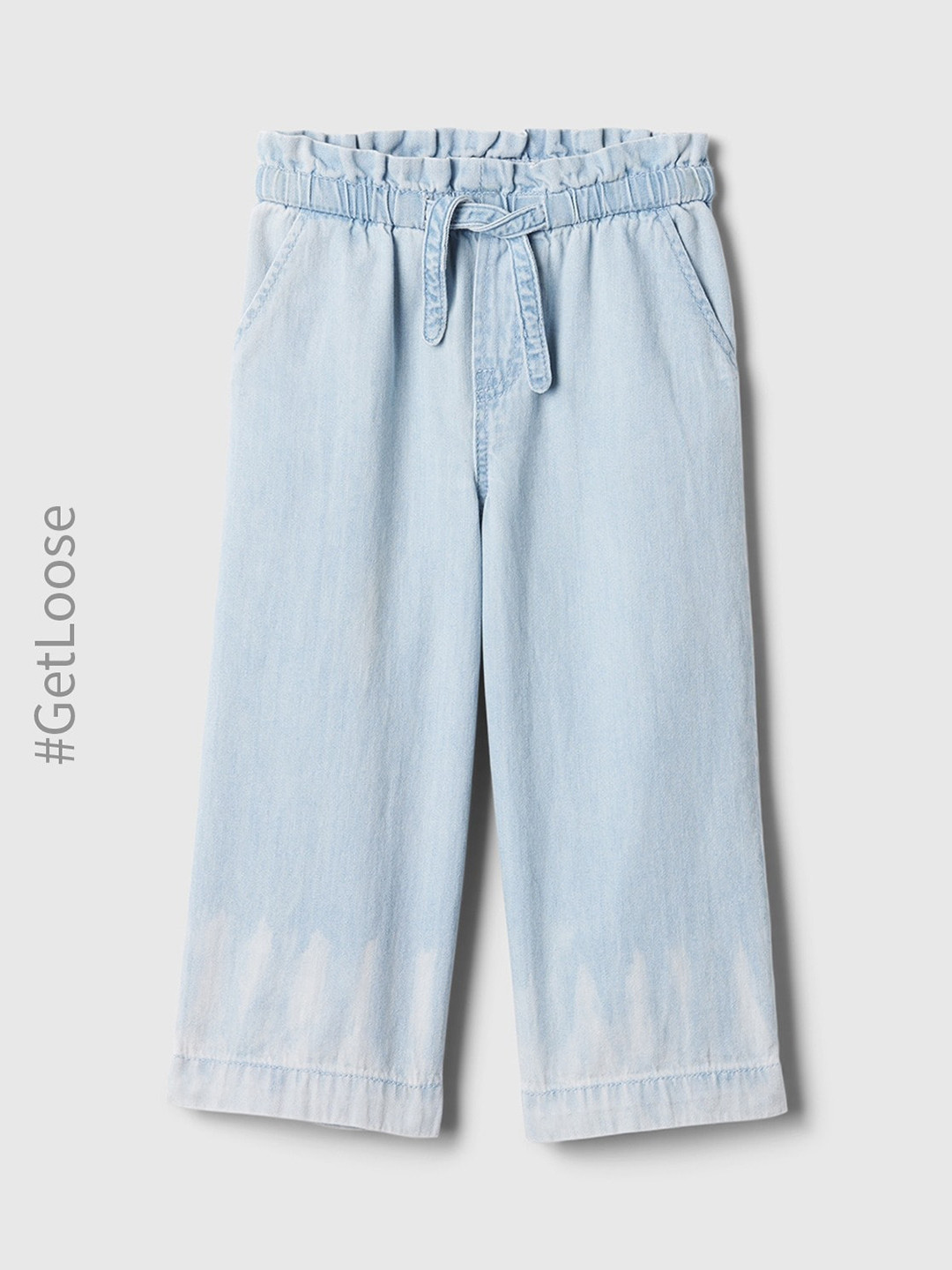 GAP Girls Pleated Pure Cotton Tie-Waist Pull-on Culottes