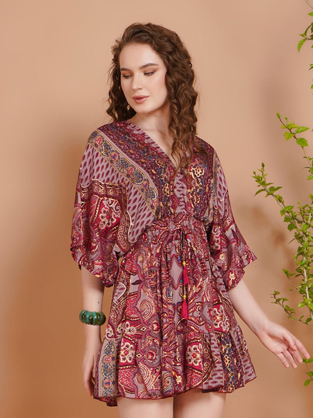 Boholyfe Women Mireya kimono mini dress