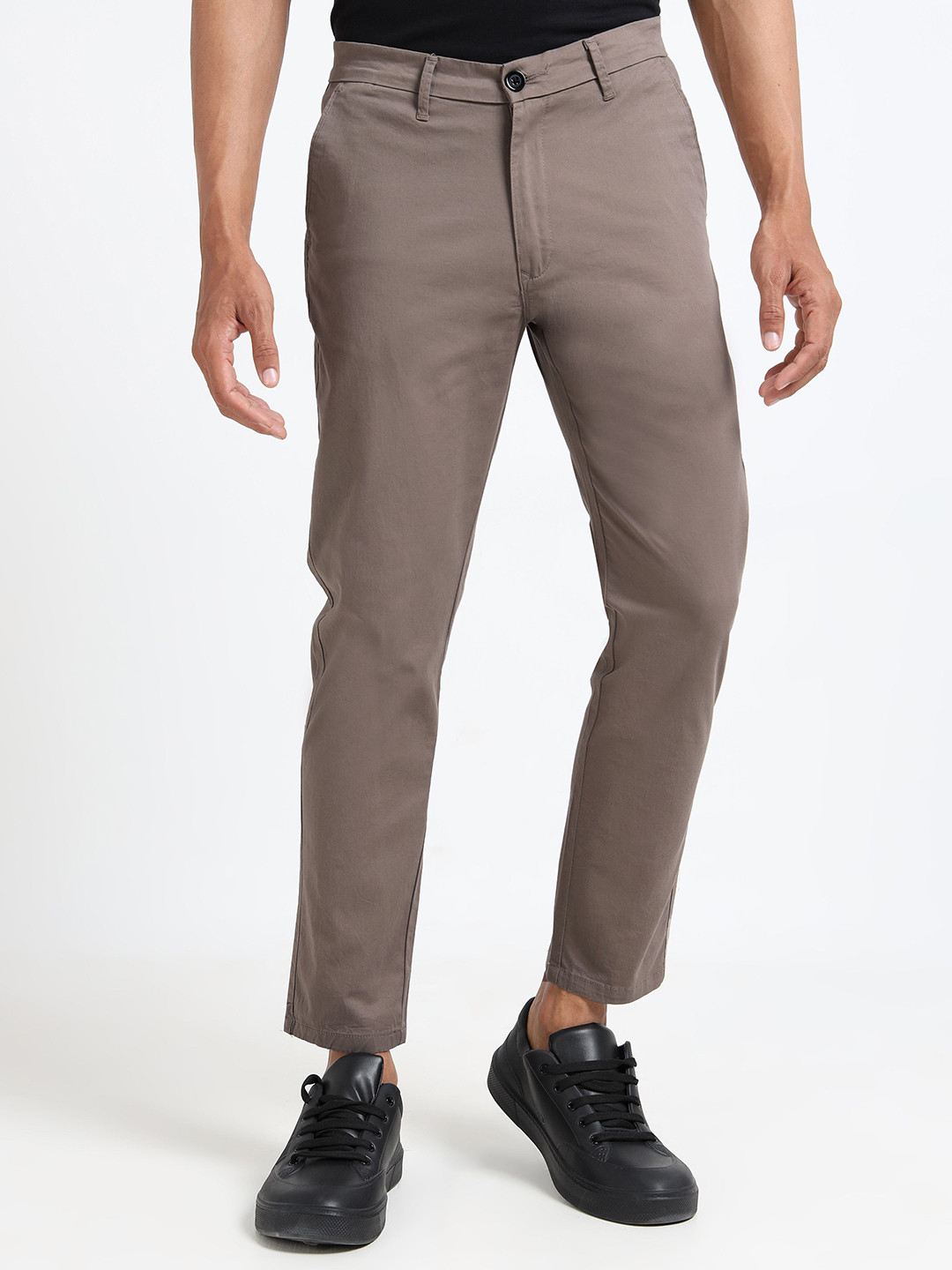 U.S. PITCHERS Men Slim Fit Low-Rise Formal Trousers