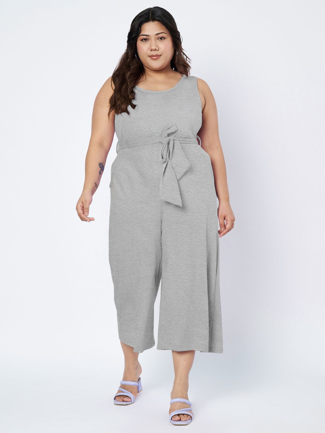 BRINNS Plus Size Round Neck Cotton Jumpsuit
