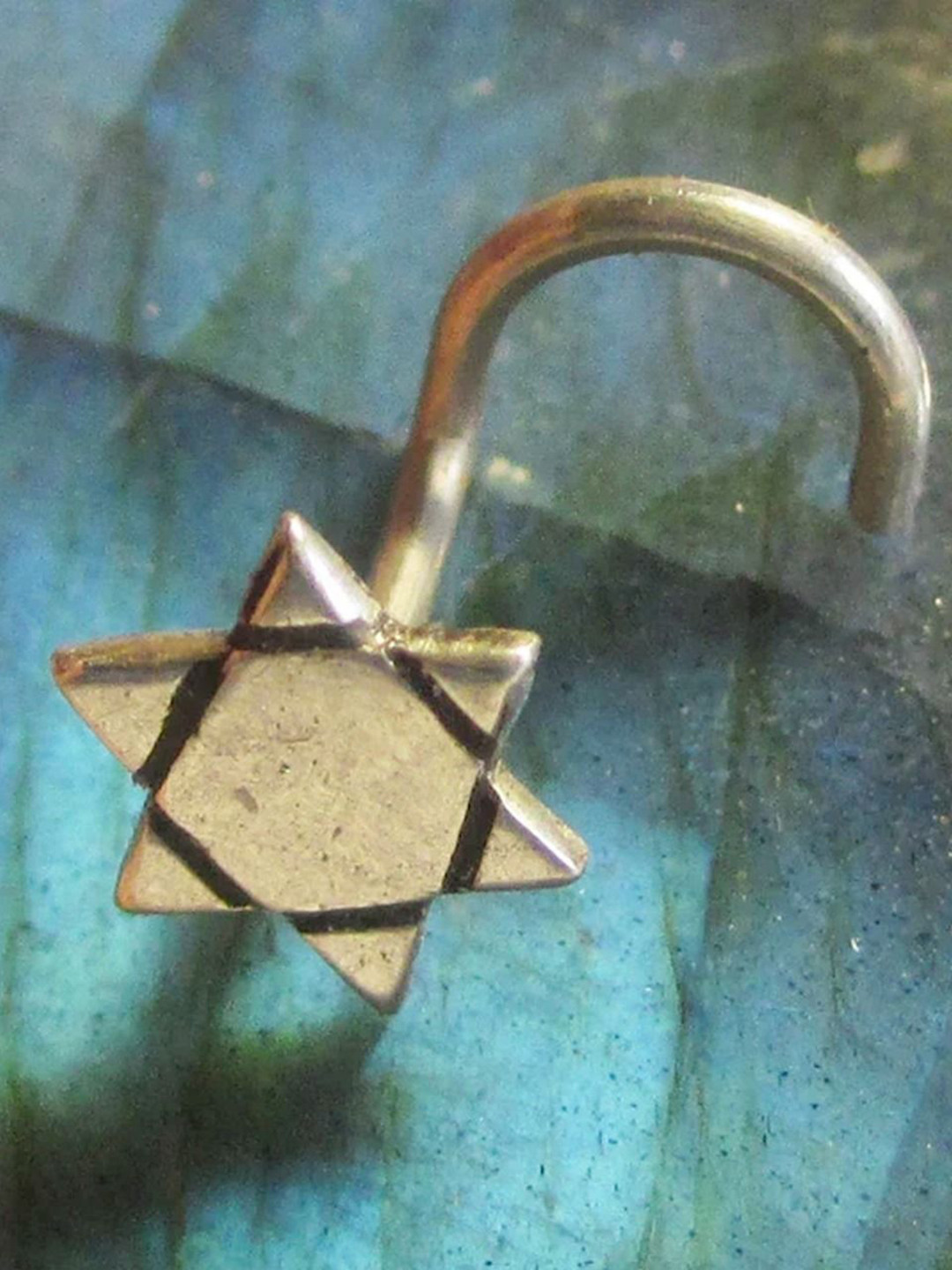 Sangria 925 Sterling Silver Star Shaped Piercing Stud Nosepin