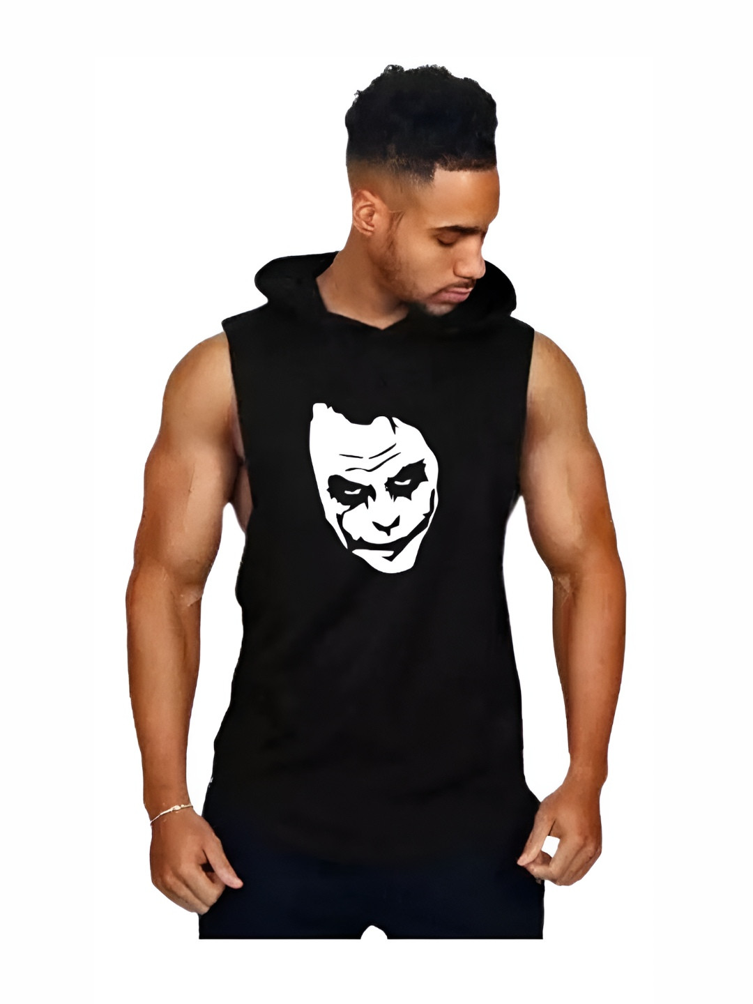 Fashnobic Men Hooded Neck Sleeveless T-shirt