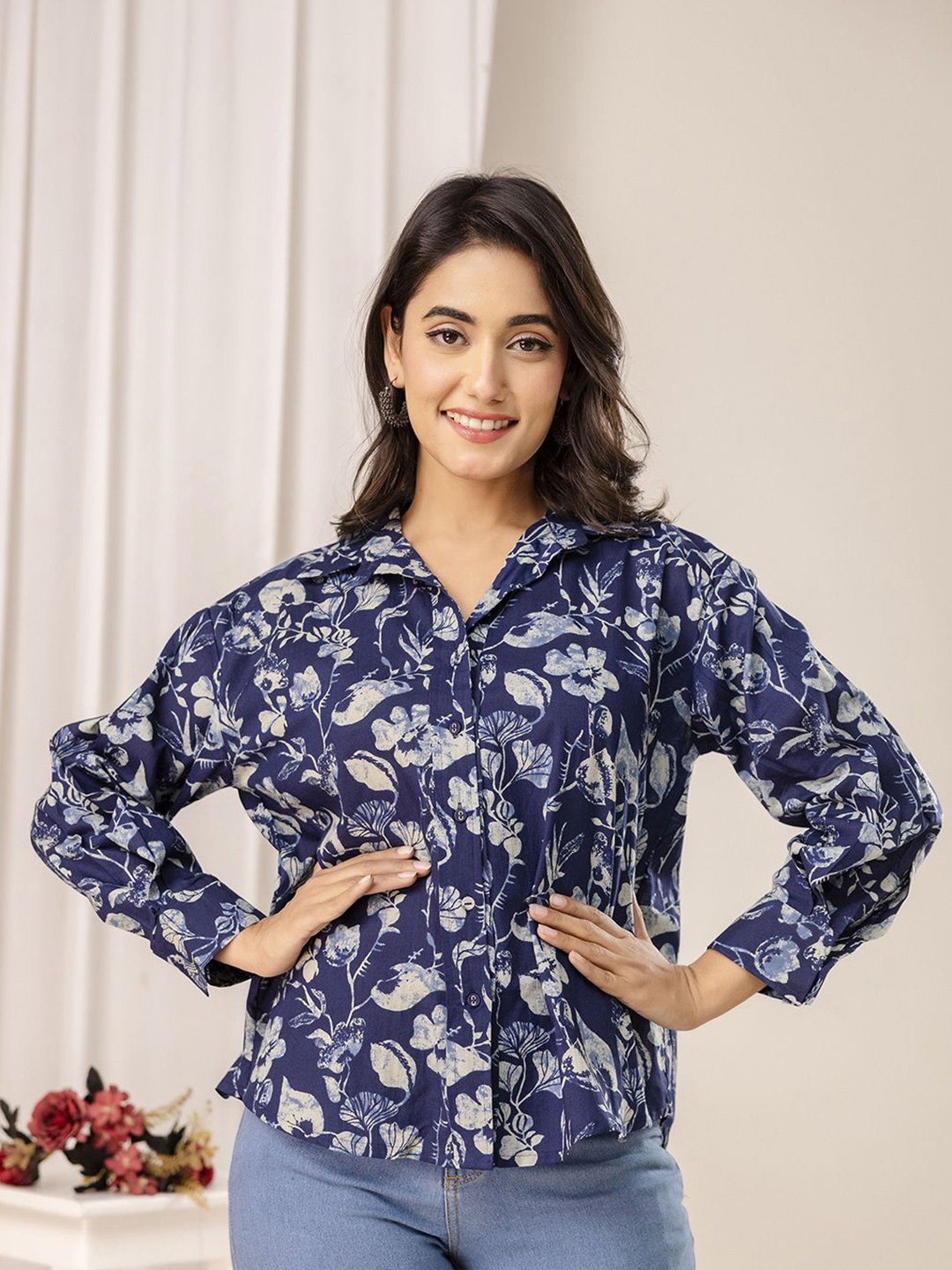Nayo Women 1 Floral Print Shirt Style Top