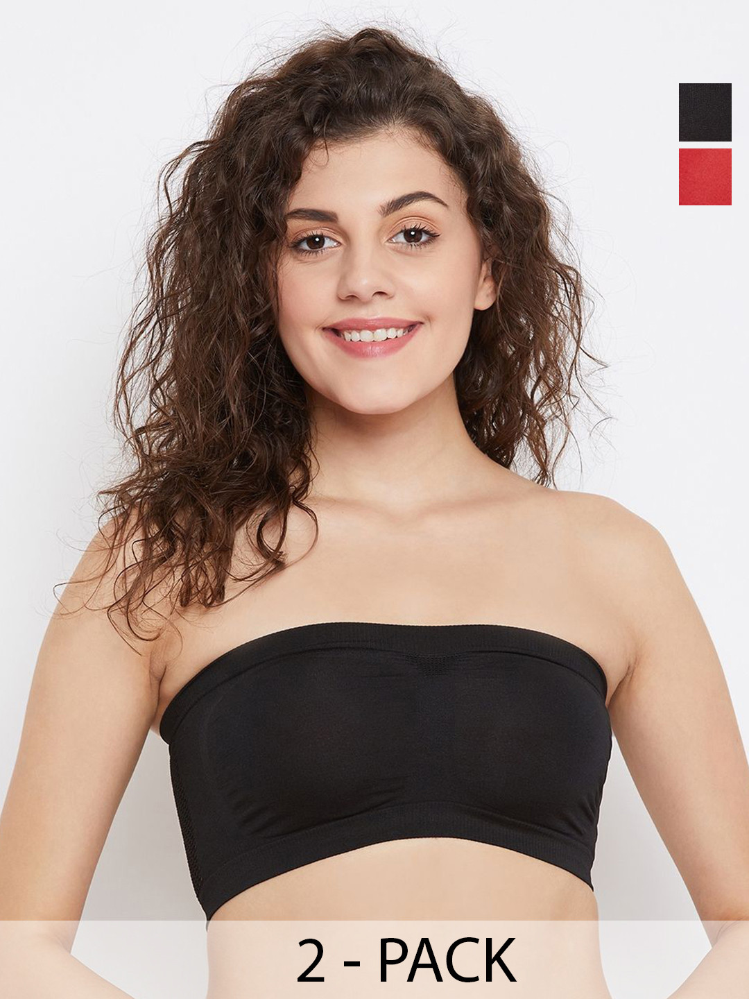 SECRETS BY ZEROKAATA Women Pack of 2 Assorted Non Padded Strapless Bralette