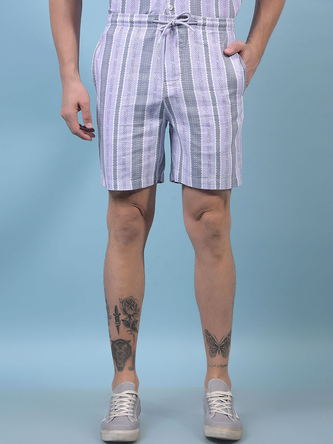 Crimsoune Club Men Striped Slim Fit Technology Shorts