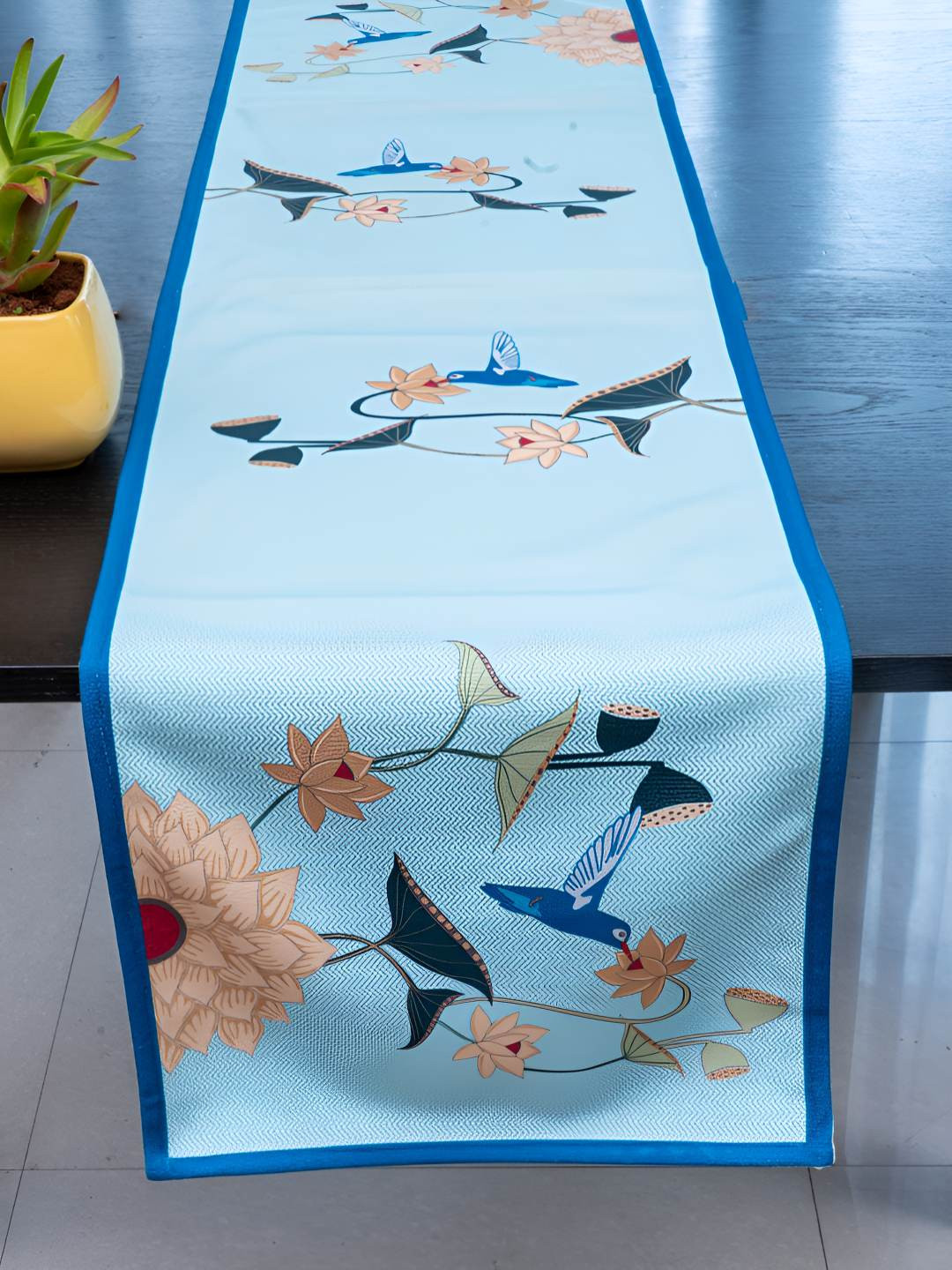 Indisca Designs 7-Pcs Blue Printed Table Linen Sets