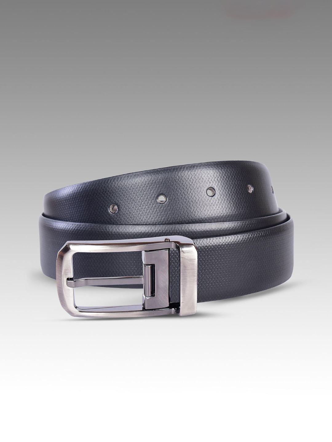 LONGHORNS D-GAZA Men Textured Leather Reversible Formal Belt