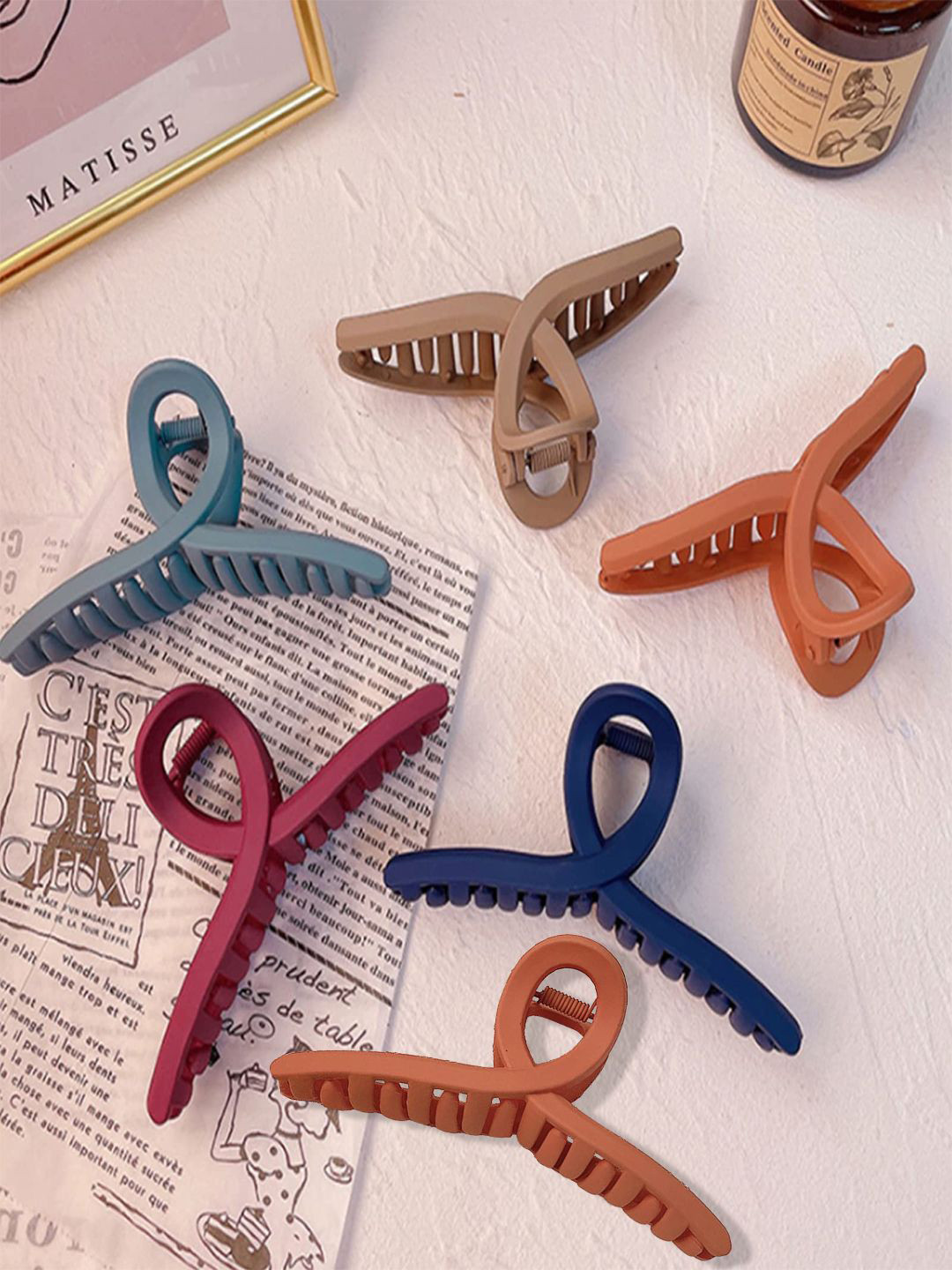 Softwrap Set Of 6 Matte Finish & Strong Hold Claw Clips