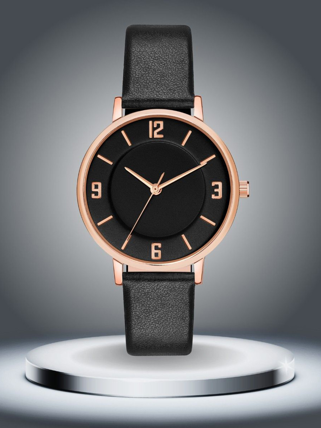 ON TIME OCTUS Women Brass Dial & Straps Analogue Watch MT-391 BLACK