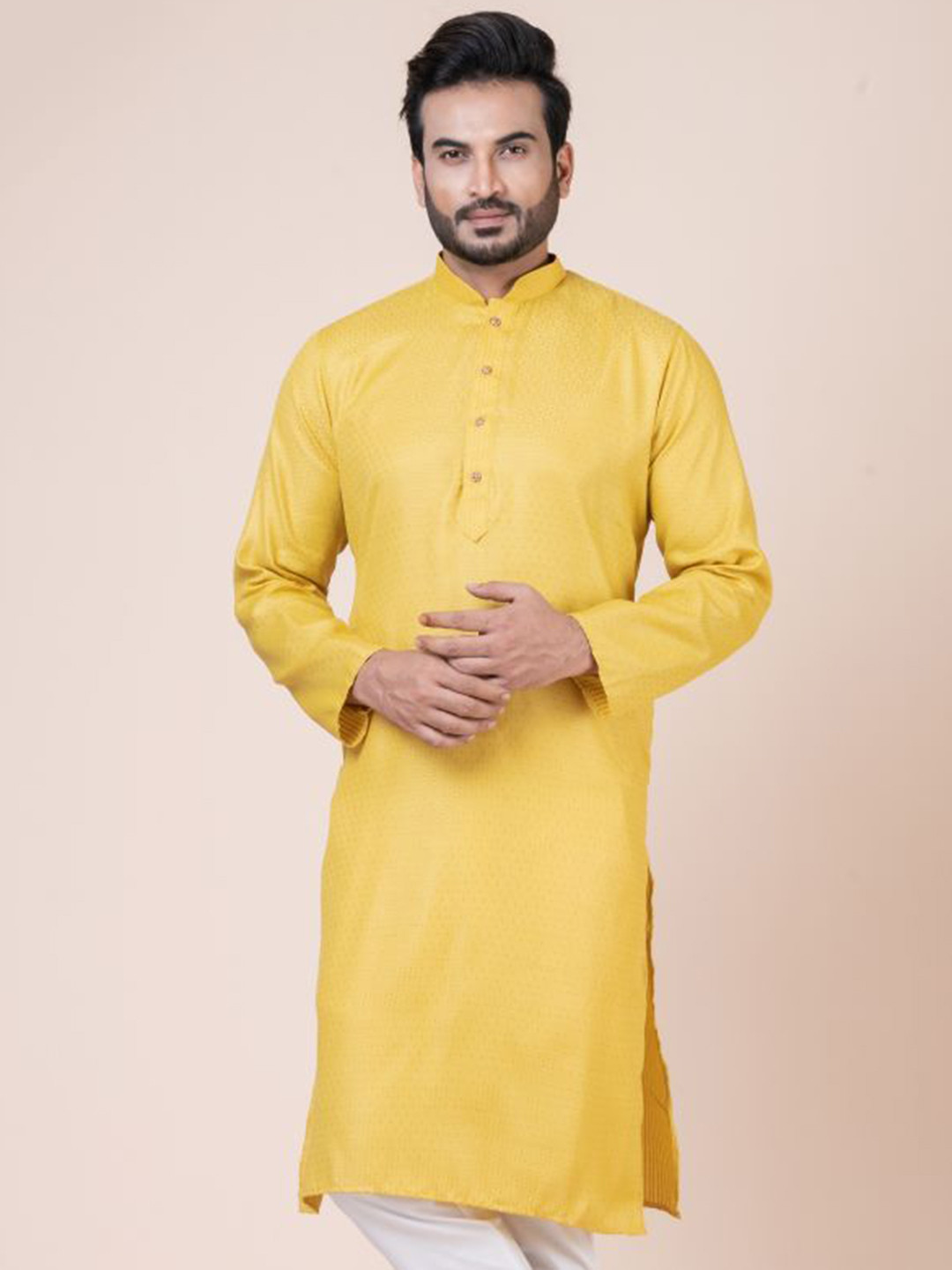 Nawaz's Kurta Men Mandarin Collar Long Sleeves Kurtas