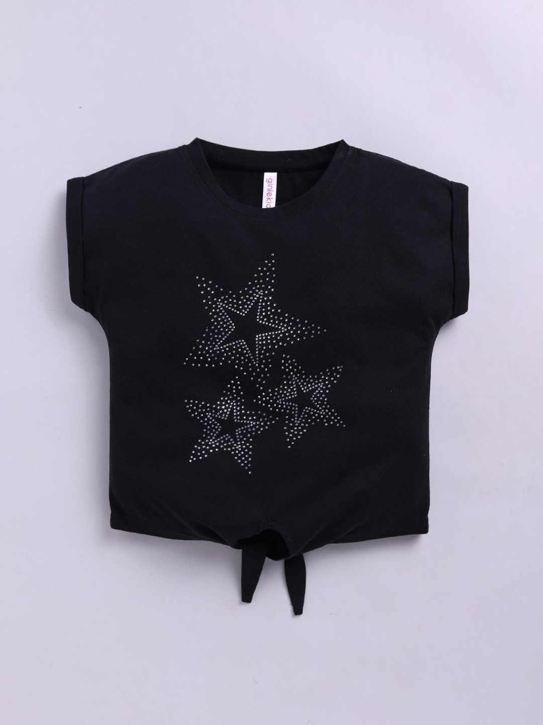 giniekids Girls Embellished Pure Cotton Regular Top