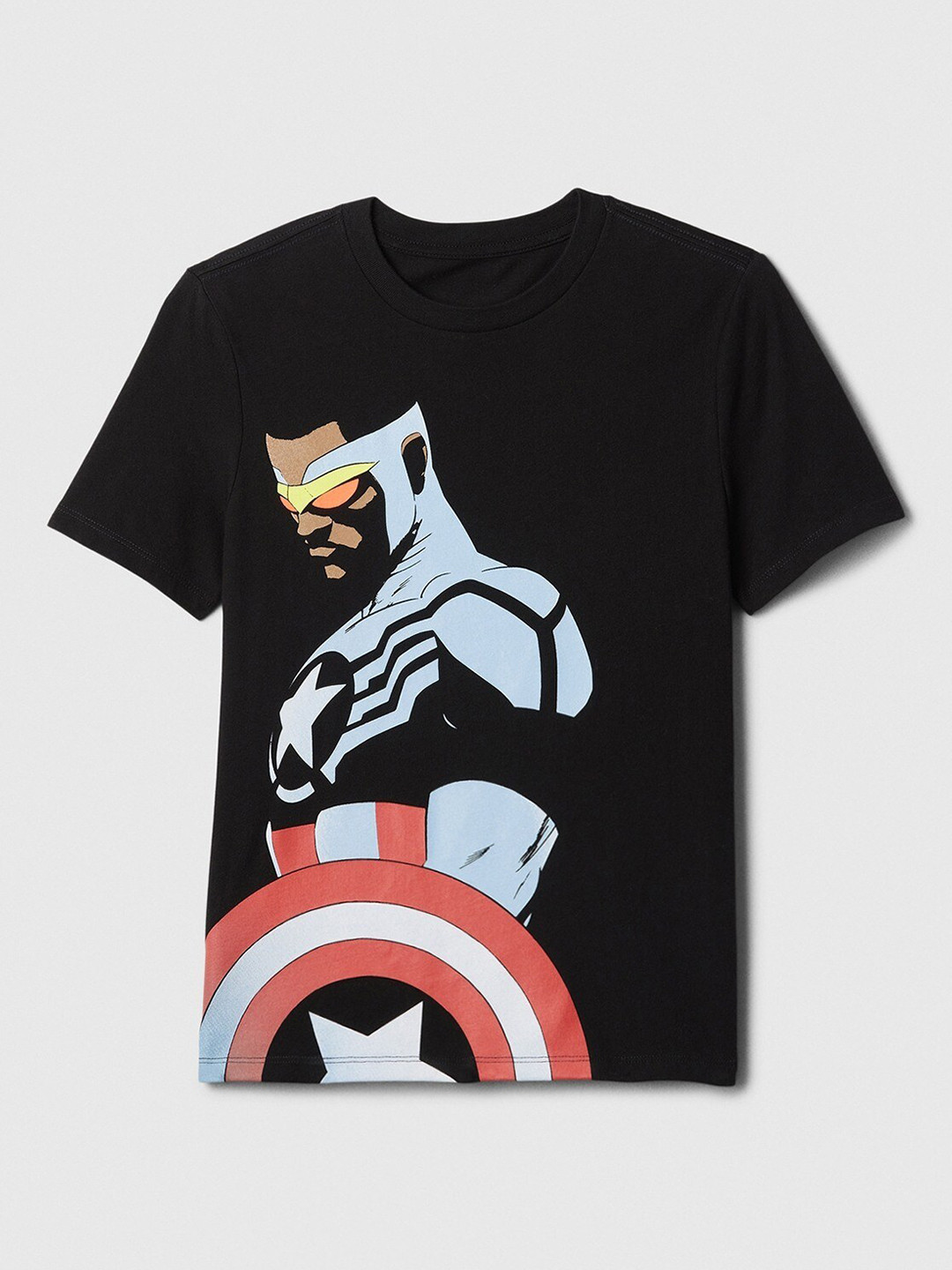 GAP Boys Captain America Printed Drop-Shoulder Sleeves Pure Cotton T-shirt