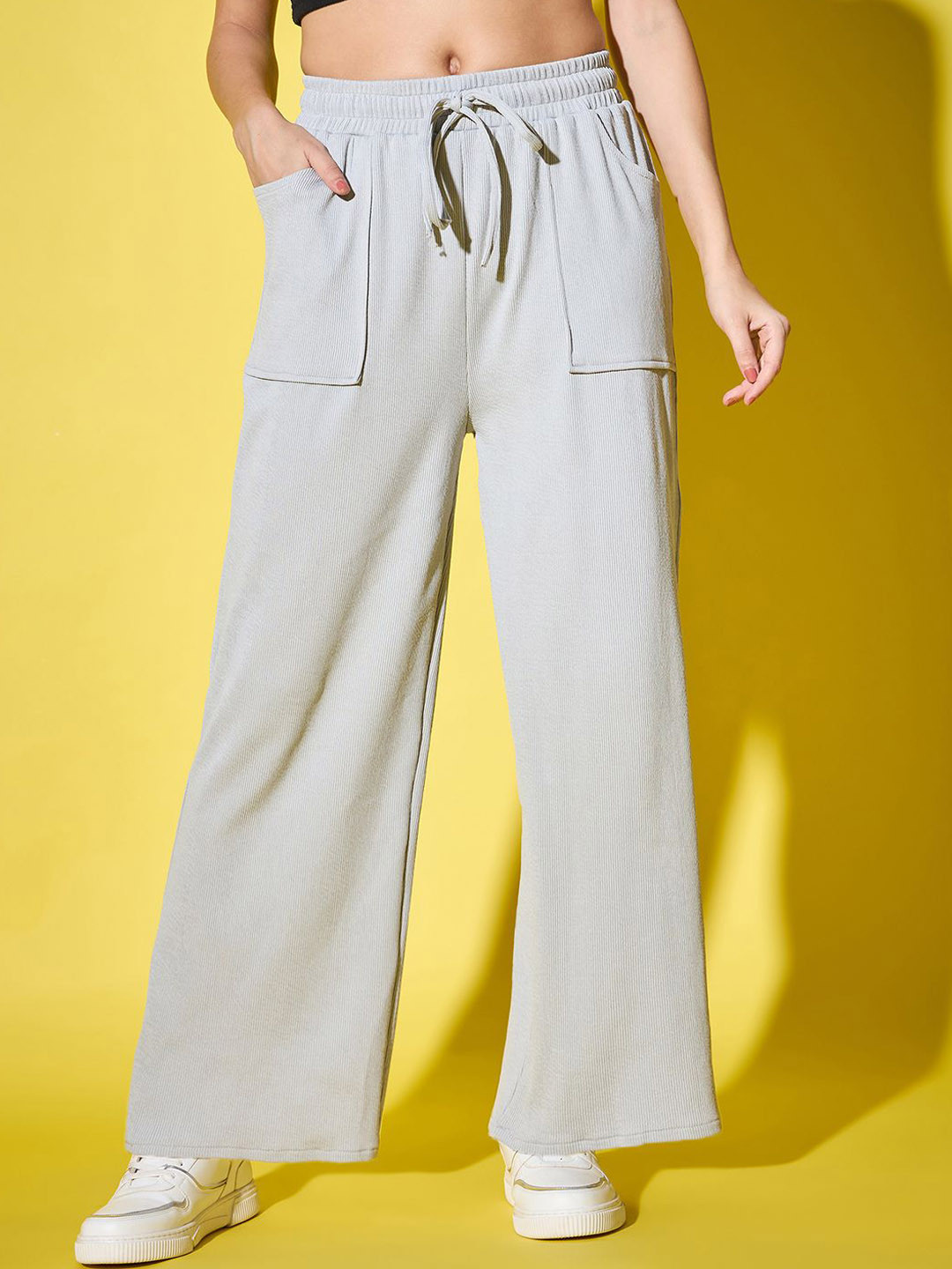 DIMPY GARMENTS Women Relaxed High-Rise Parallel Trousers