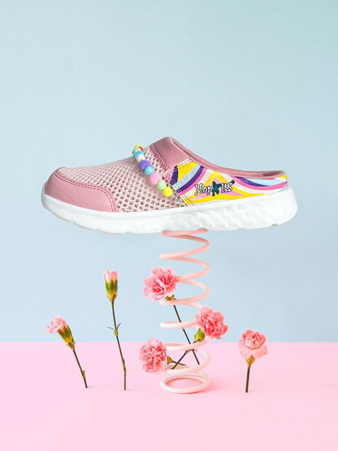 Hopits By KazarMax ComfeeZ Girls Mesh Printed Detachable Friendship Bracelet Mules