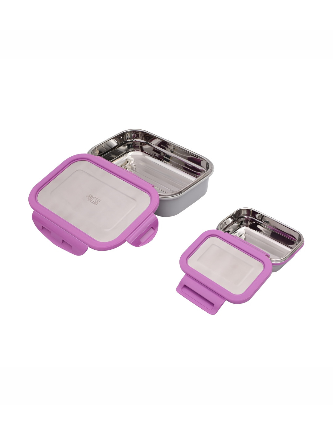 JAYPEE PLUS CAPTAINS Purple Solid Plastic Rust Proof 1PCs Lunch Box With Spoon and Fork