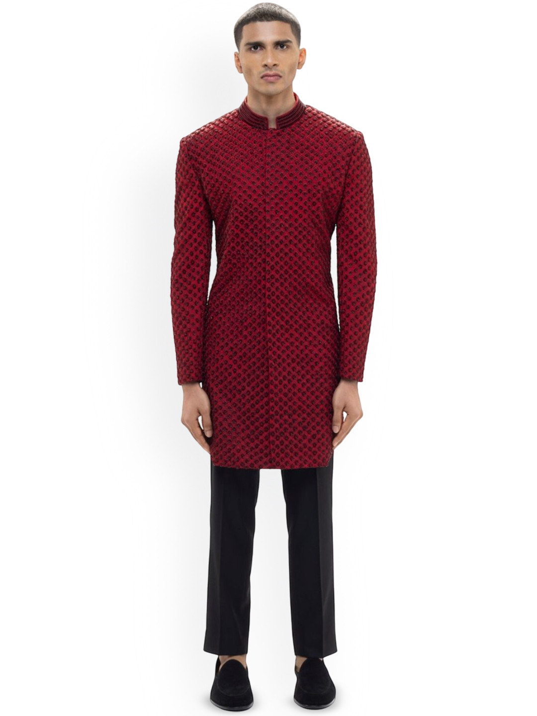 SDS By Kushal Shah Applique Embroidered Sherwani Set