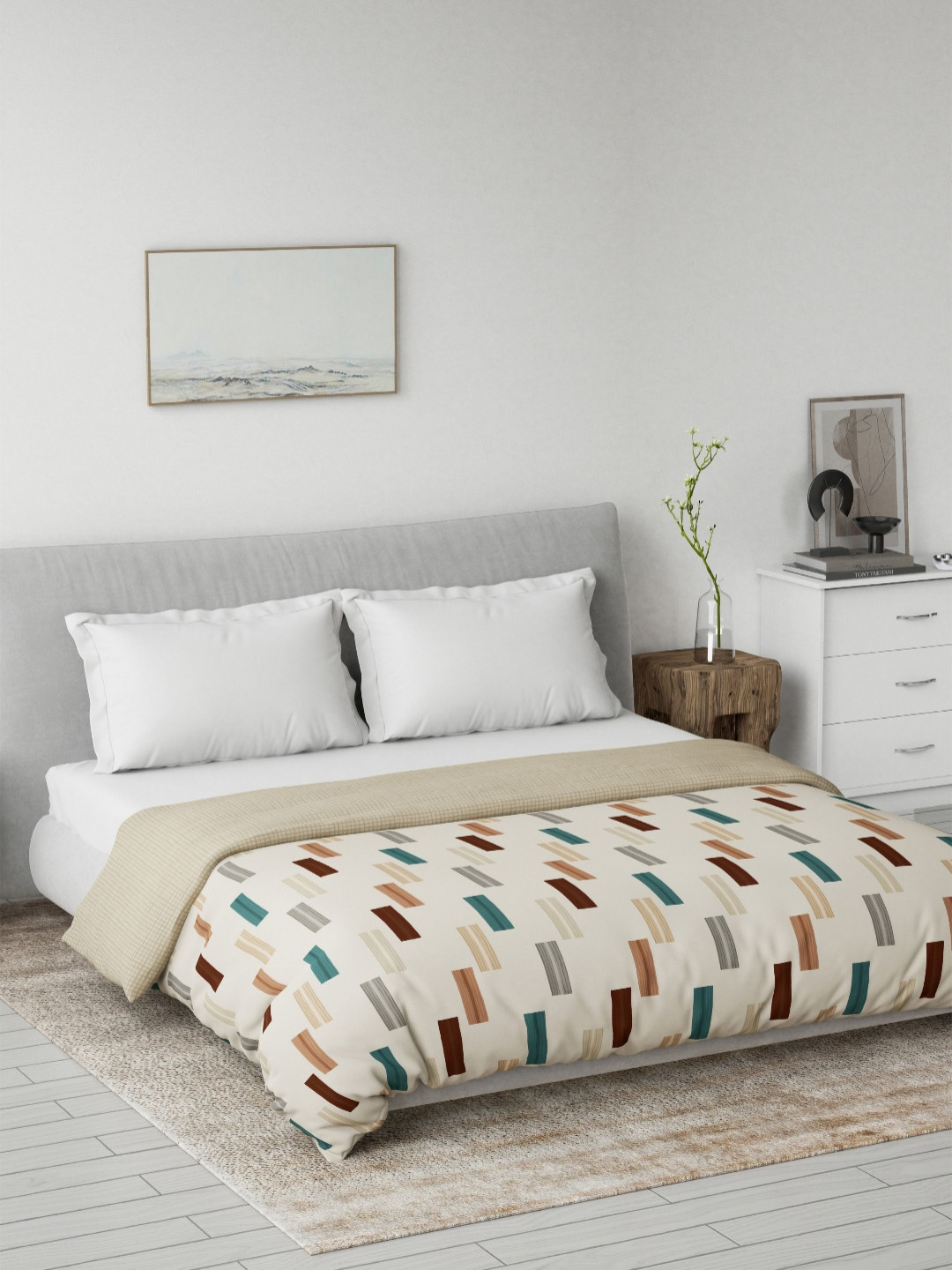 Ddecor Brown Stripes 80 GSM Summer Reversible Cotton Double Dohar