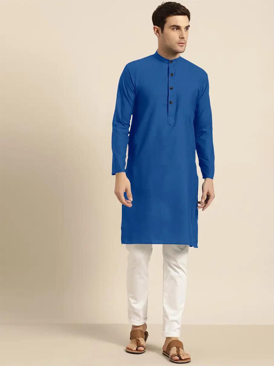 TIGER SNAKE Men Solid Mandarin Collar Kurta