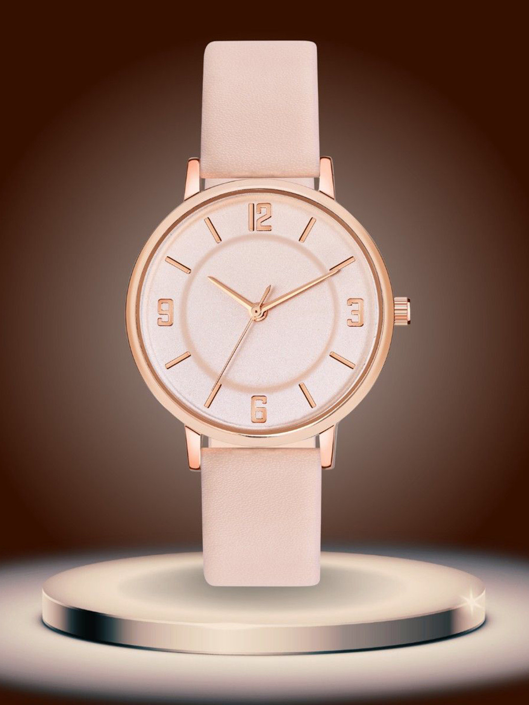 ON TIME OCTUS Women Brass Dial & Straps Analogue Watch MT-392 BEIGE