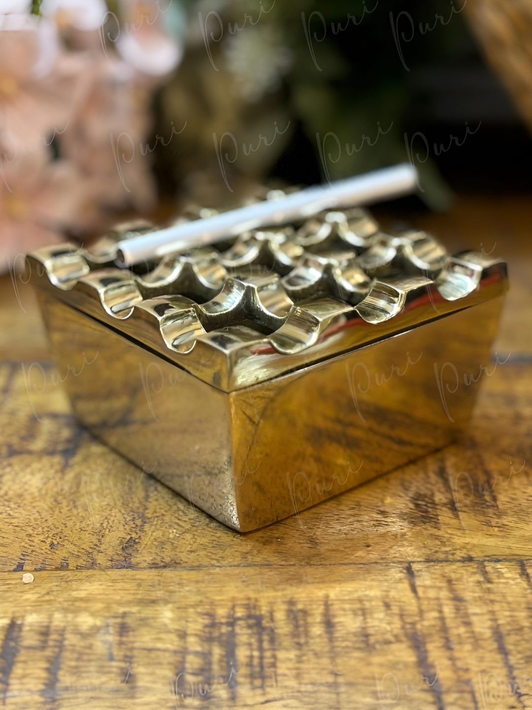 PURI Gold-Toned Single Brass Ash Trays
