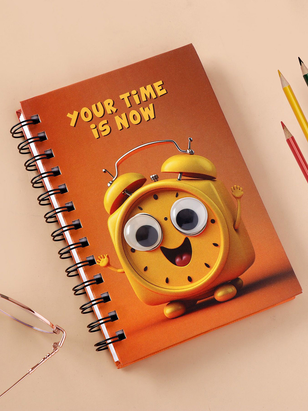 Archies Clock Theme Googli Eyes Self Design Spiral Notebook Stationery