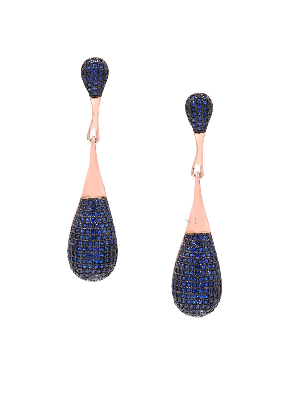 Twenty One Jewels 925 Sterling Silver Rhodium-Plated Zircon Contemporary Drop Earrings