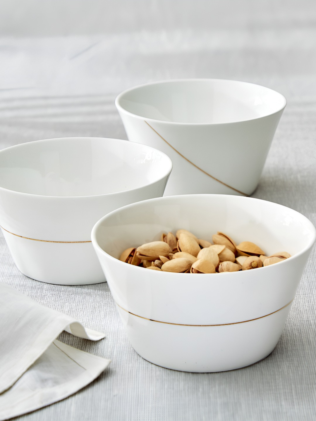 Home Centre White 2025 3 Pieces Porcelain Serving Bowl