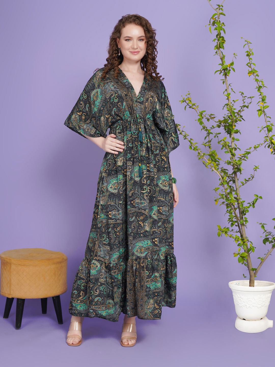 Boholyfe Emerald eclipse kimono maxi dress