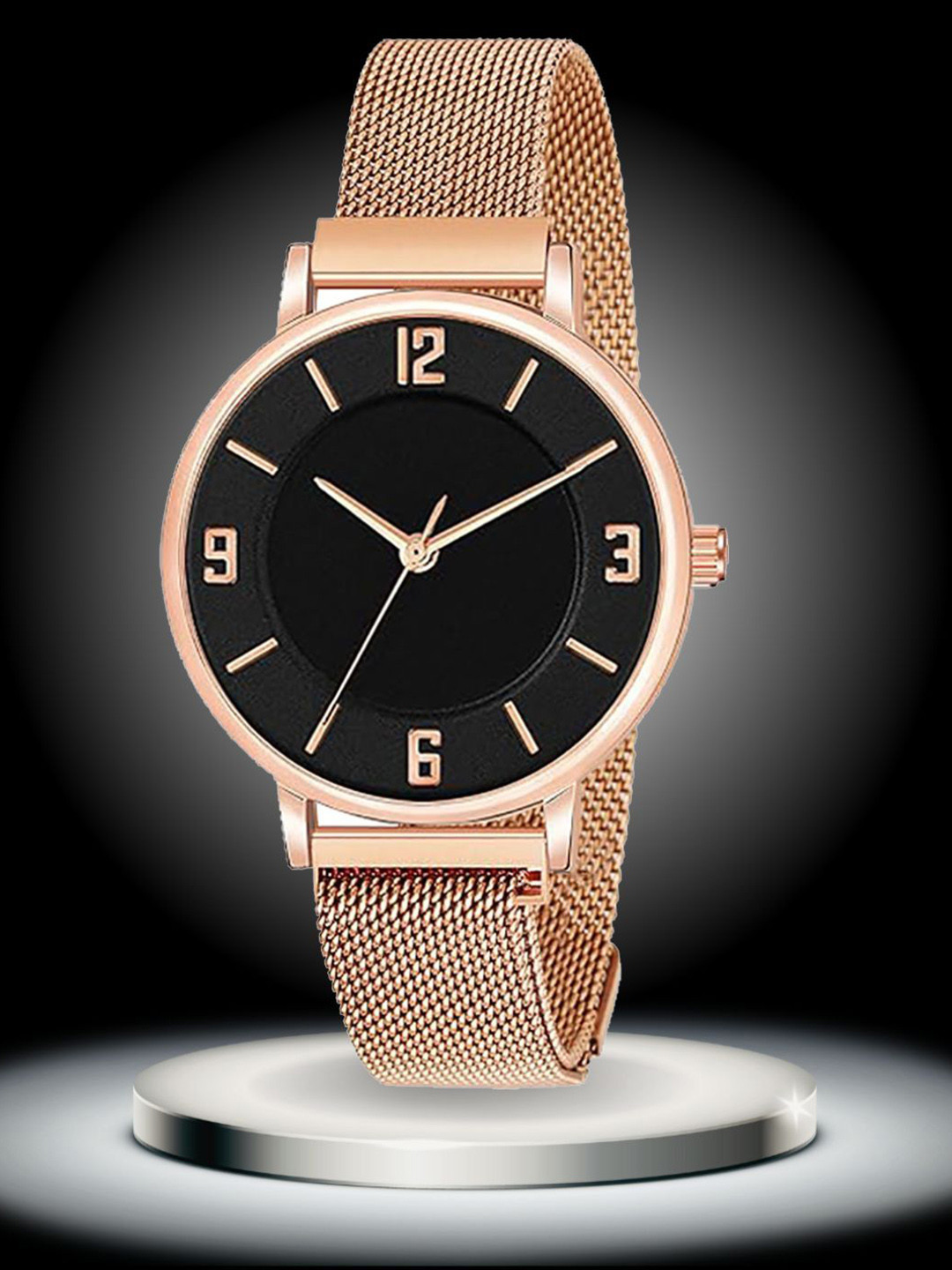 ON TIME OCTUS Women Dial & Stainless Steel Analogue Watch MAG-MT-391 BLACK