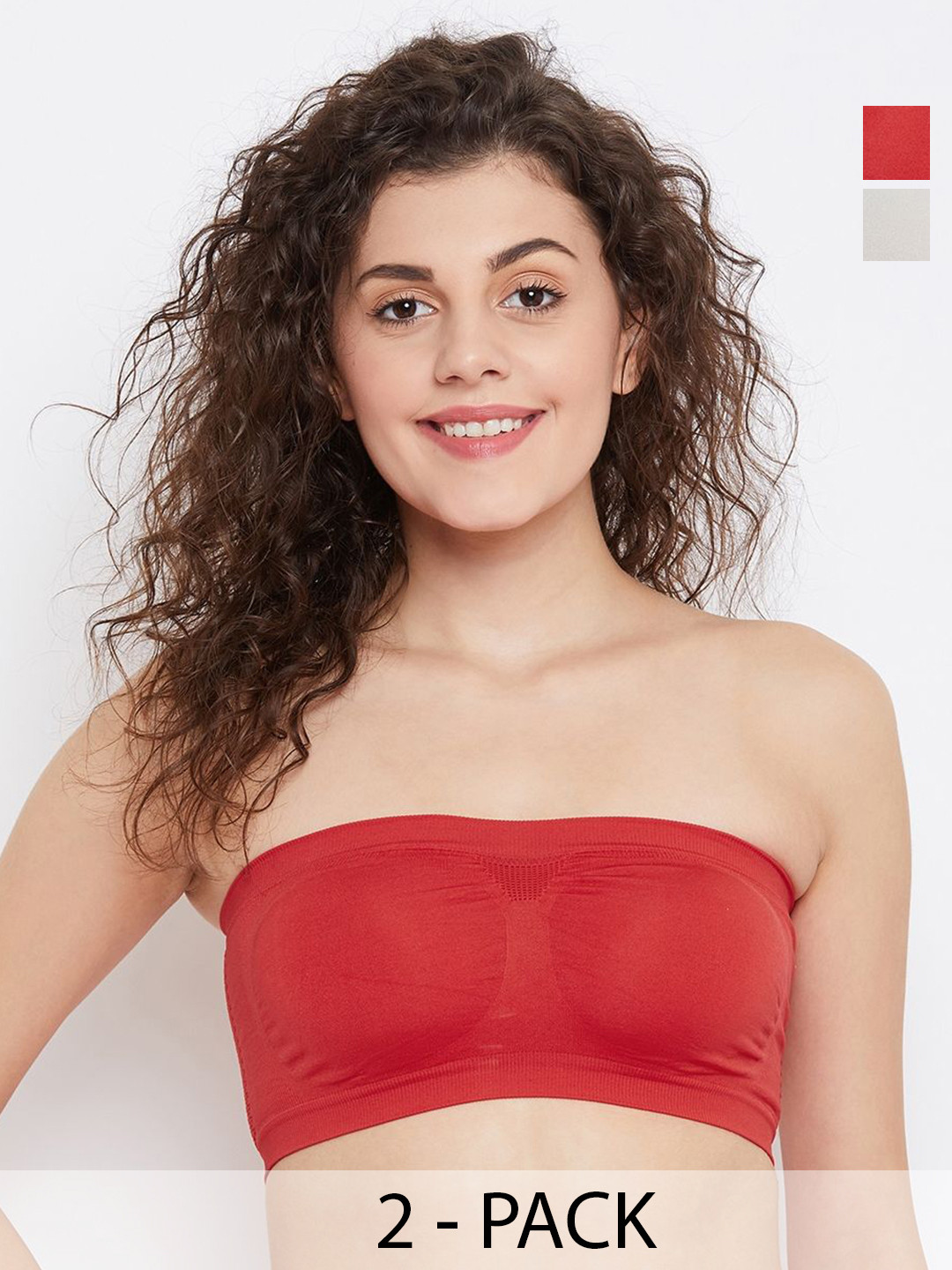 SECRETS BY ZEROKAATA Women Pack of 2 Assorted Non Padded Strapless Bralette