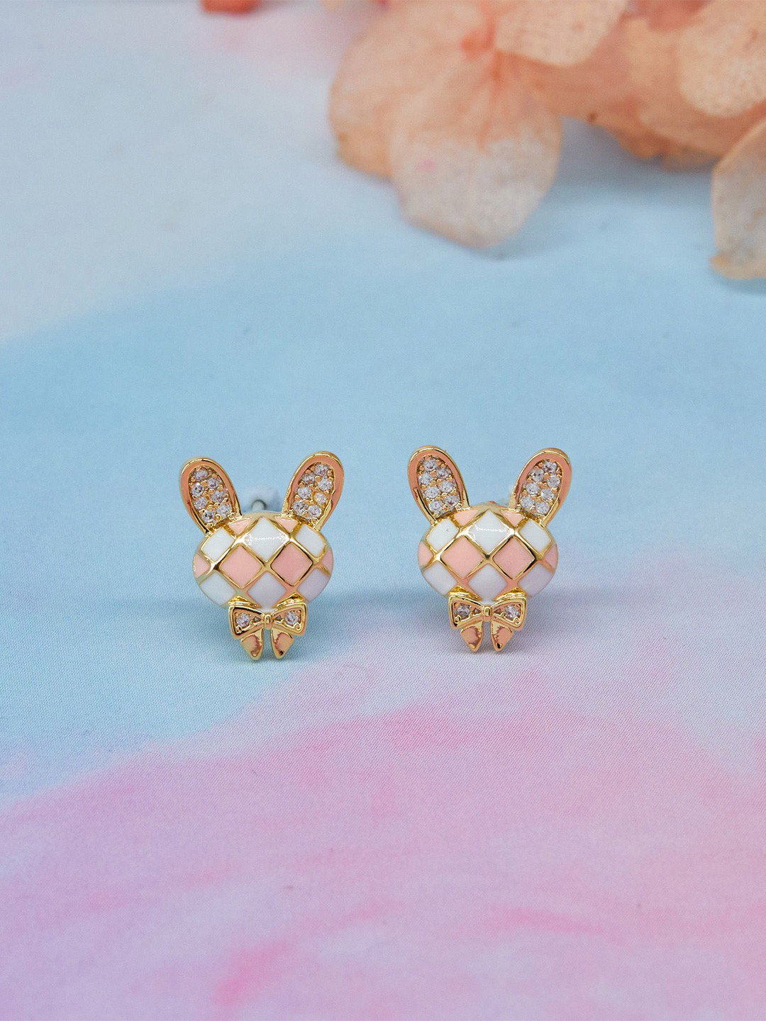 GC Jewelery Gold Plated Artificial Stones Animal Shaped Studs