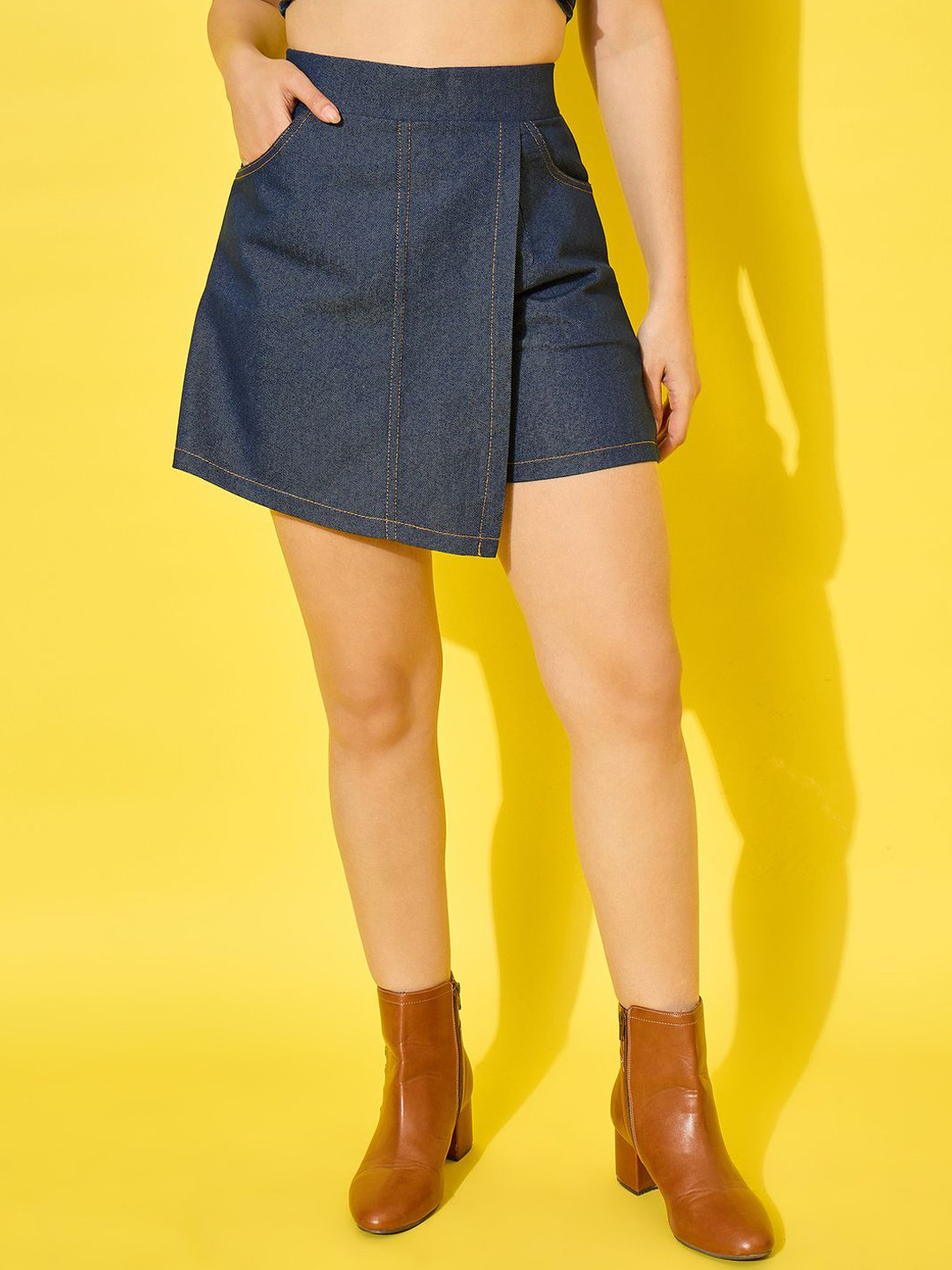 BUY NEW TREND High Waist Front Skirt Back Shorts Skorts Mini Skirt