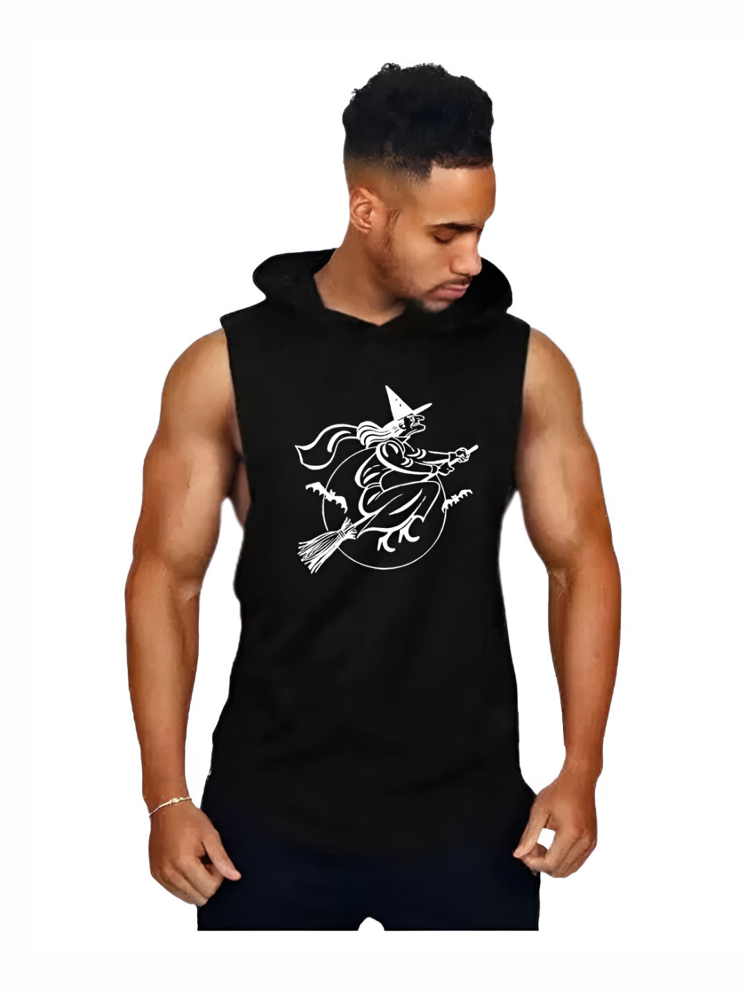 Fashnobic Men Graphic Muscle Fit Hood T-shirt