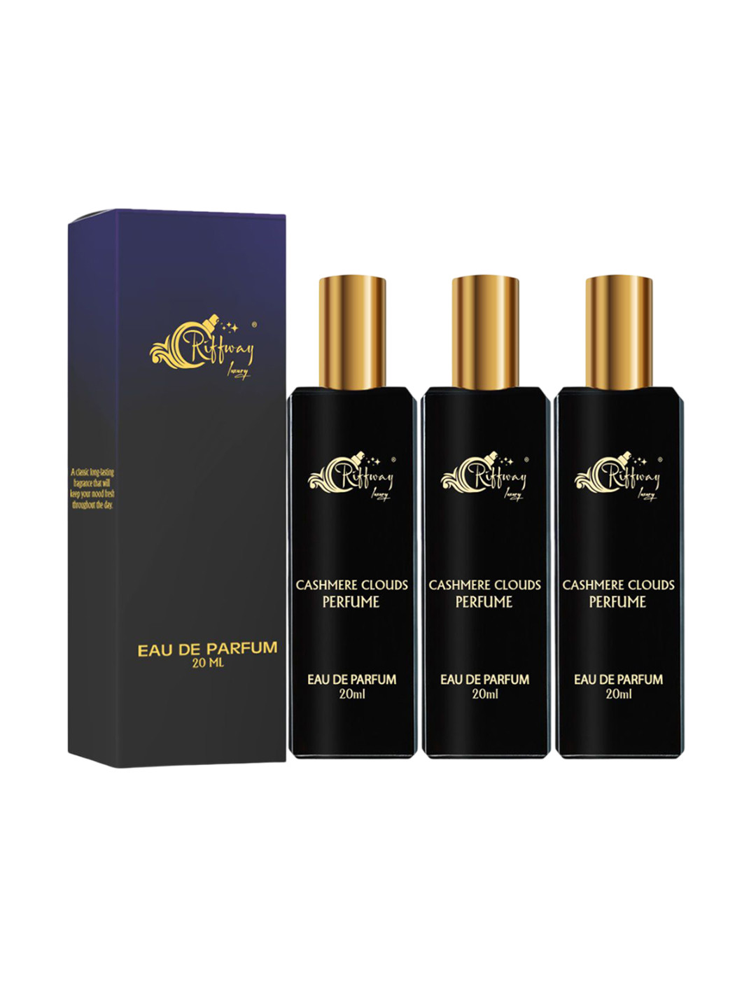riffway Set Of 3 Cashmere Clouds Long Lasting Eau De Parfum - 20 ml Each