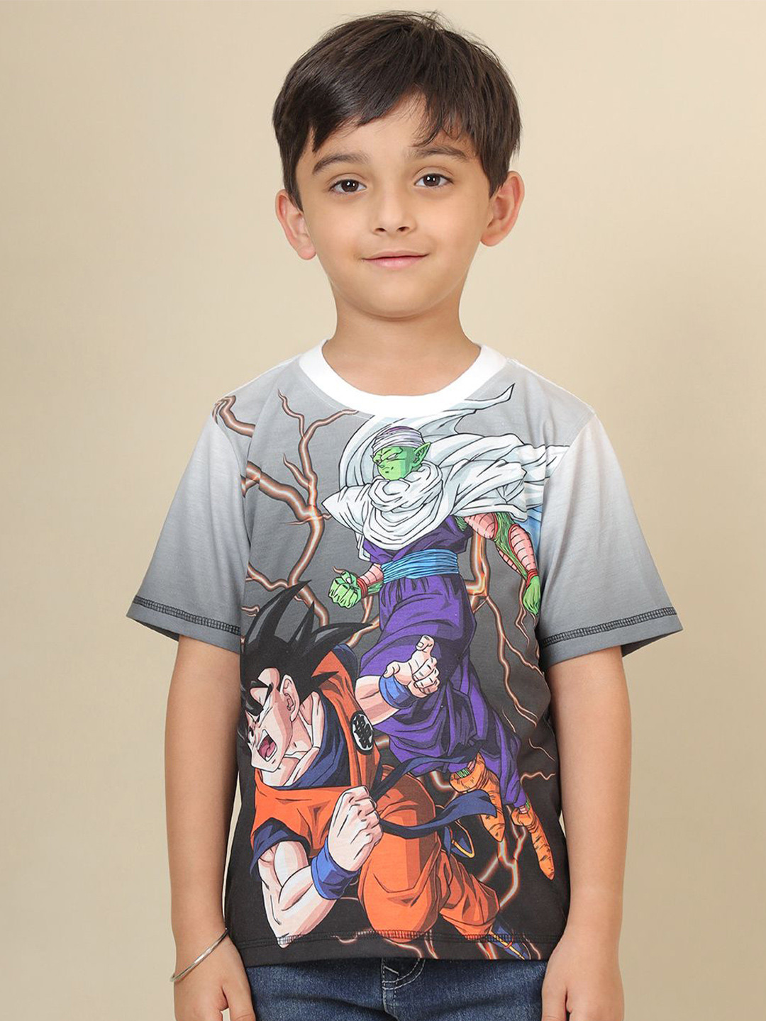 Kids Ville Boys Graphic Anime Printed Pure Cotton Regular Fit Tshirts