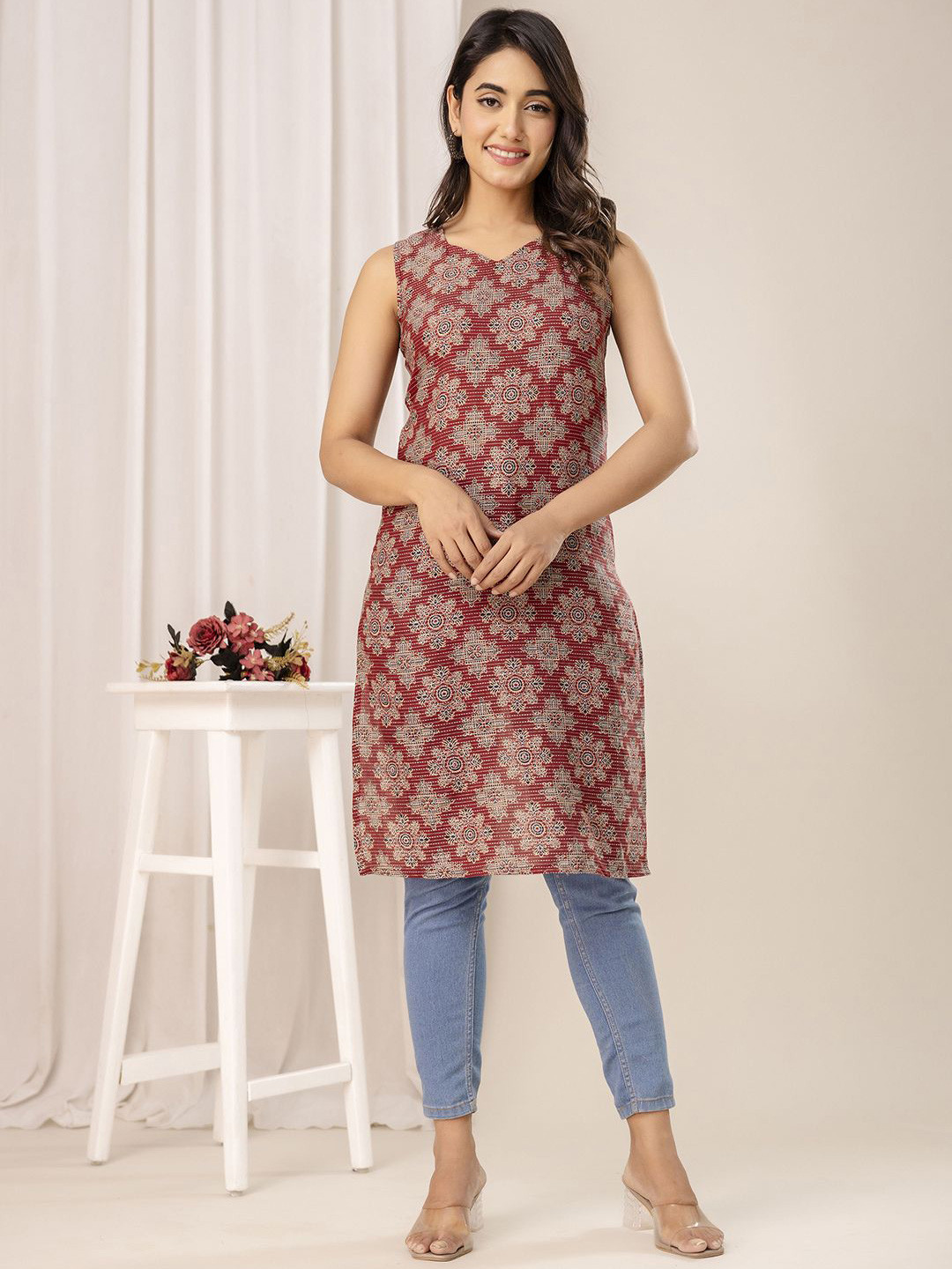 Nayo Women Ethnic Motifs Printed Cotton Kurta