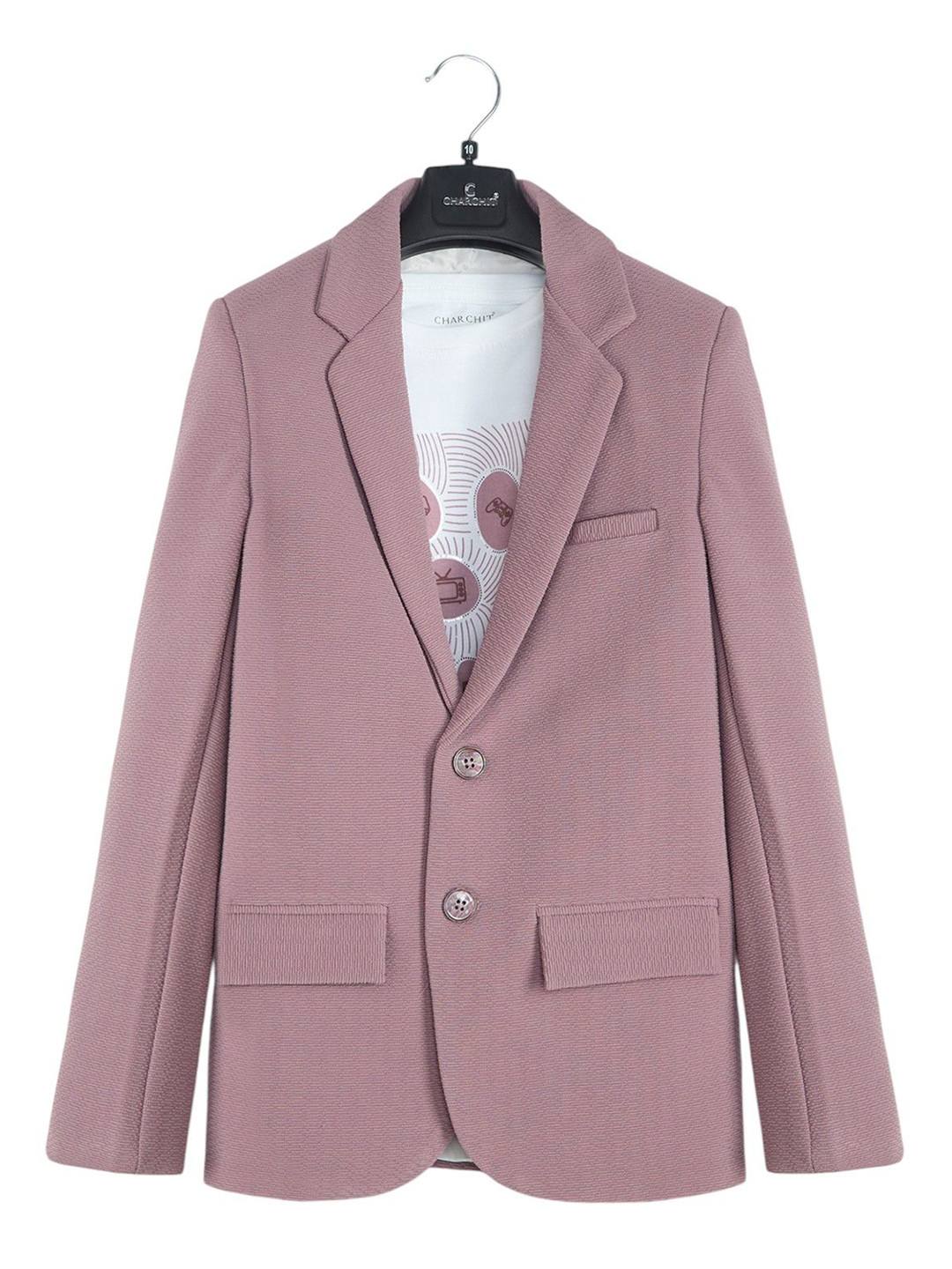 CHARCHIT Boys Full Sleeves  Blazers With T-Shirt