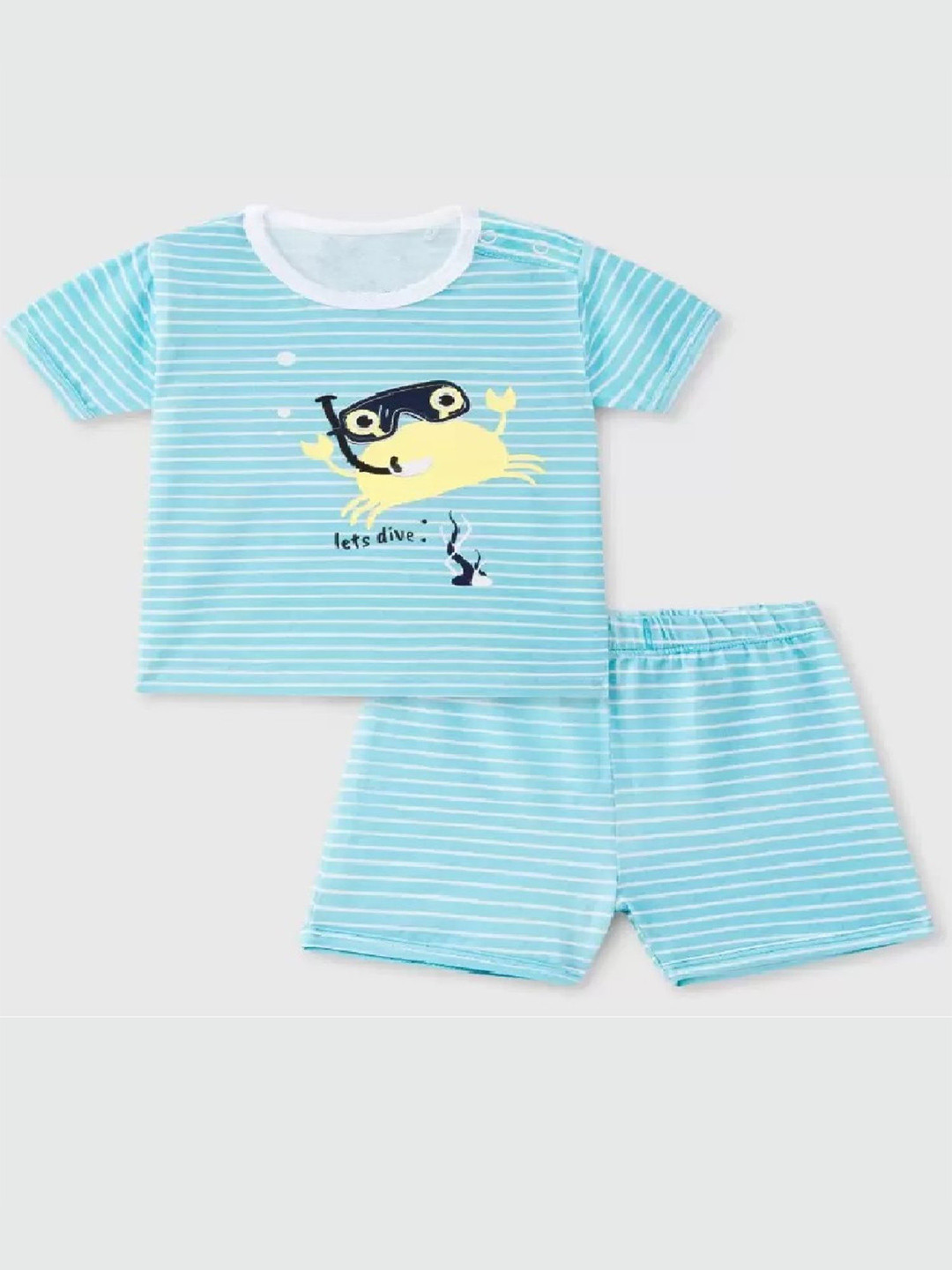 FASHION GRAB Girls Graphic Printed Pure Cotton T-shirt With Shorts