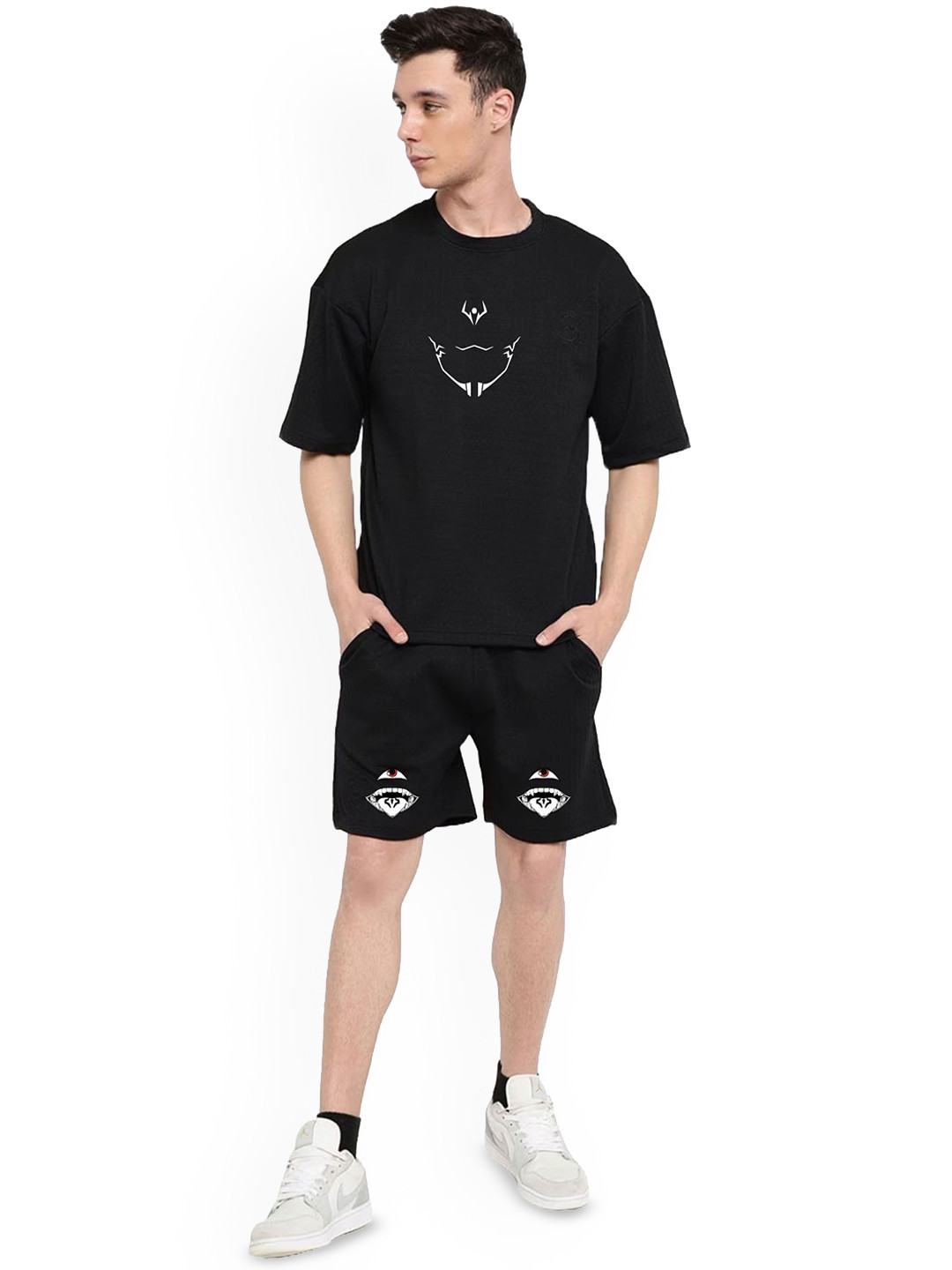 Cloroot Printed Pure Cotton T-Shirt & Shorts Co-Ords Set