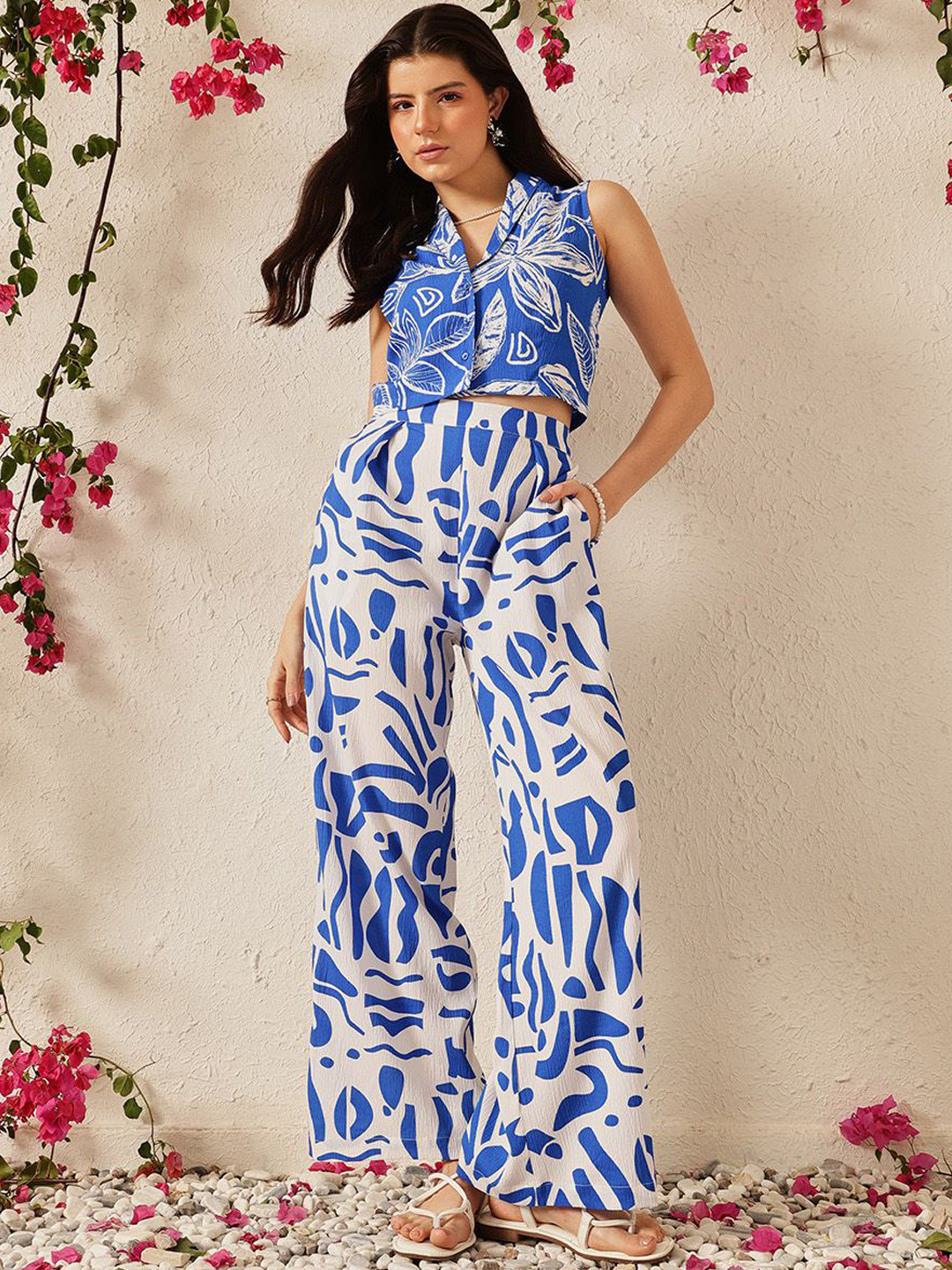 STREET 9 Printed Top & Trousers Co-Ord Set