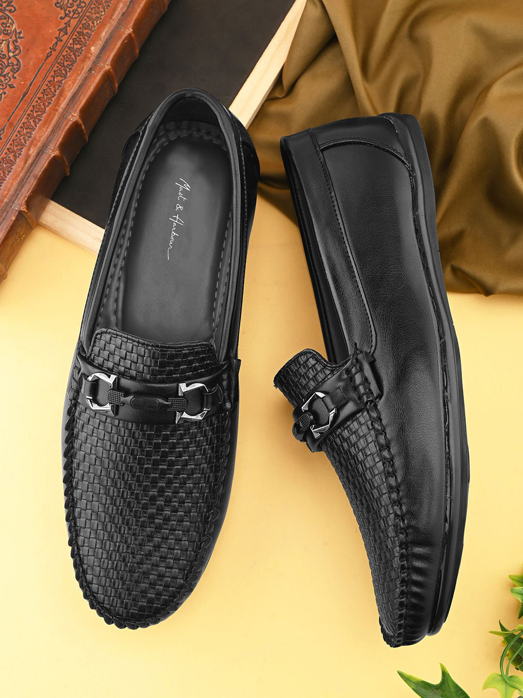 Mast & Harbour Men Woven Design Regular Round Toe Loafers