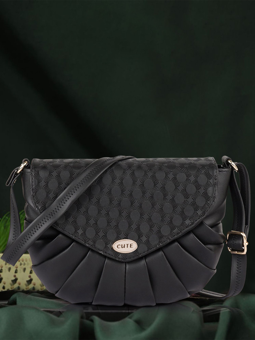 NORVE Textured Sling Bag with Quilted
